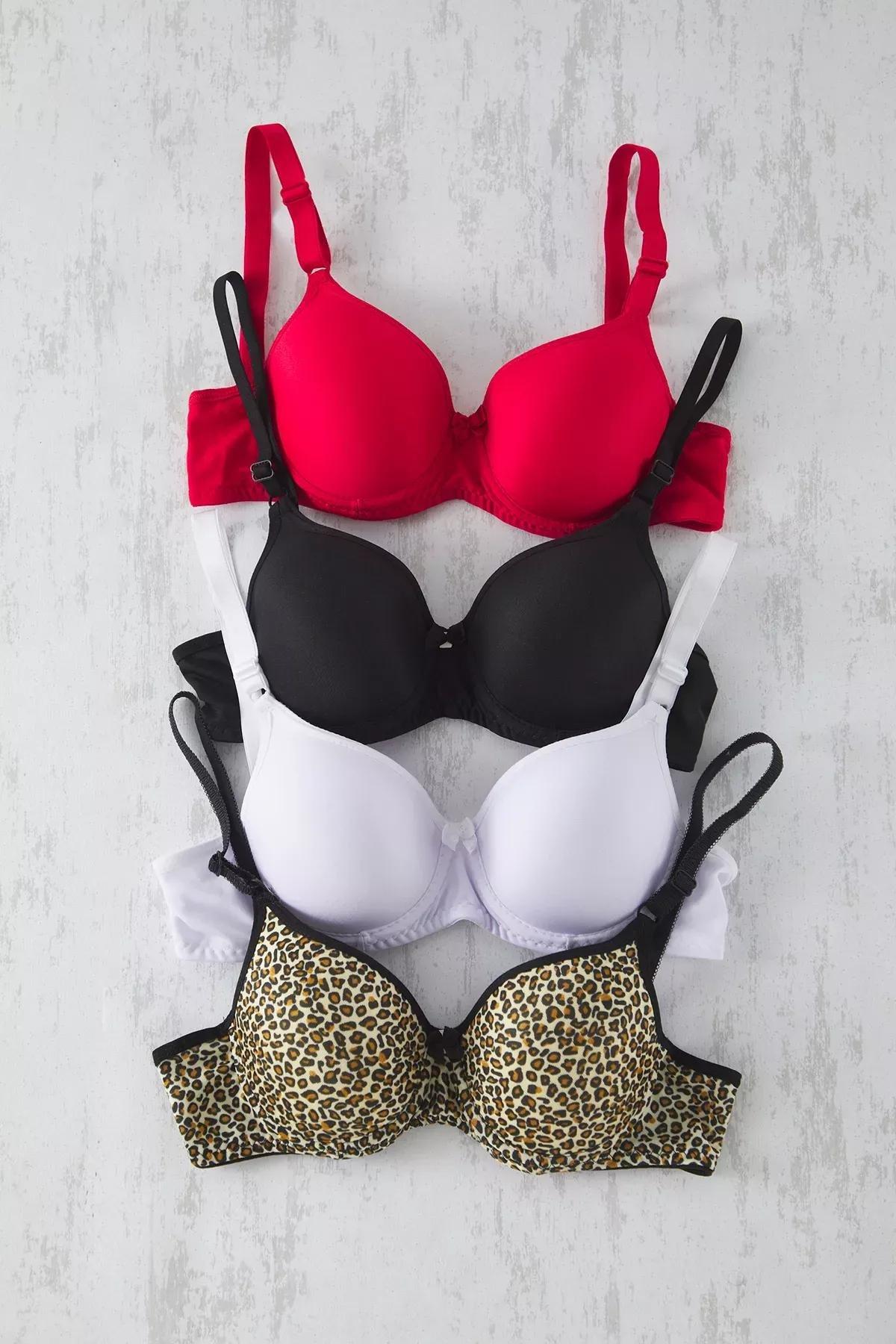 Red Knit Bra,set of 3, , large image number 1