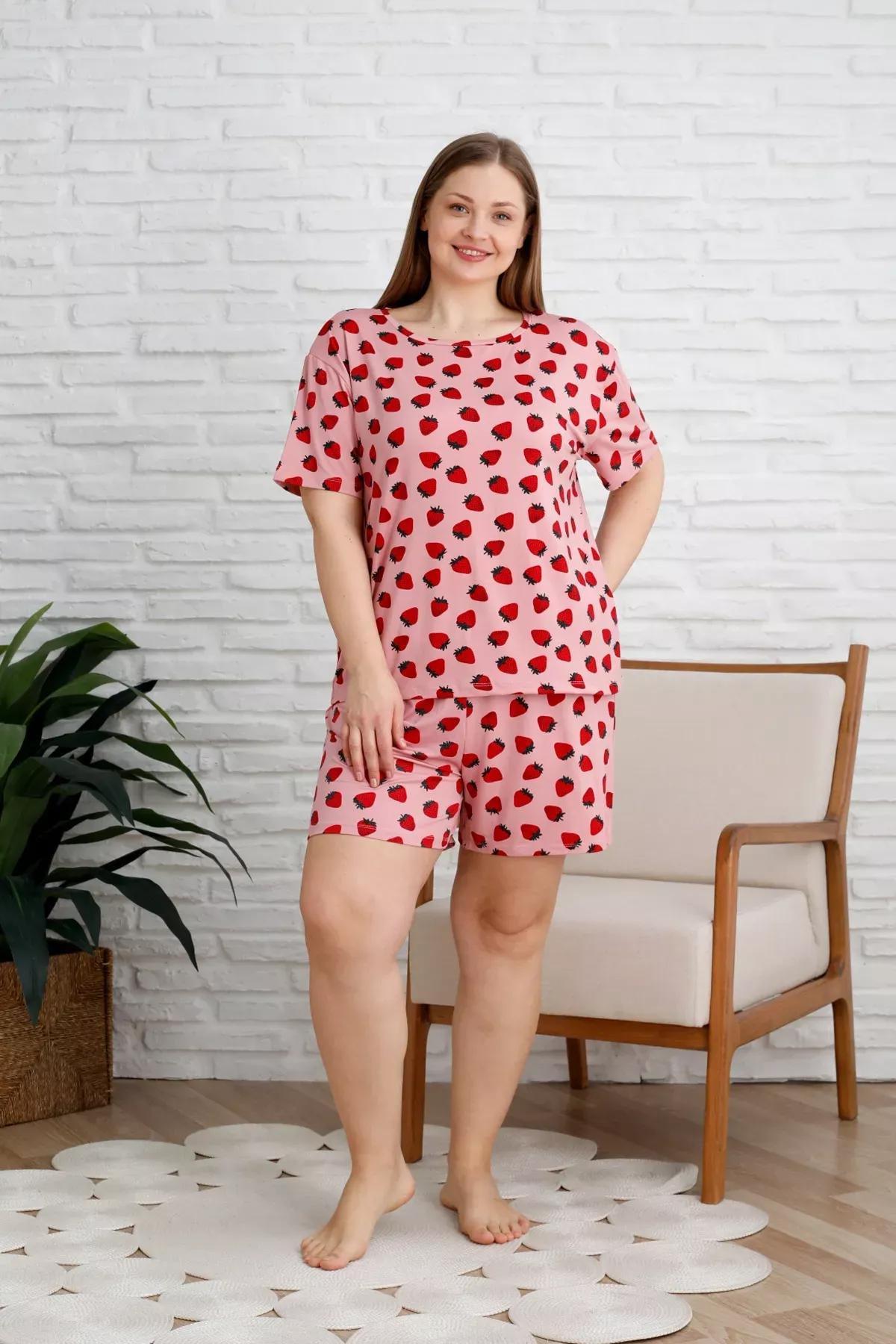 Pink Patterned Knitted Pyjamas Set, Pink, large image number 2