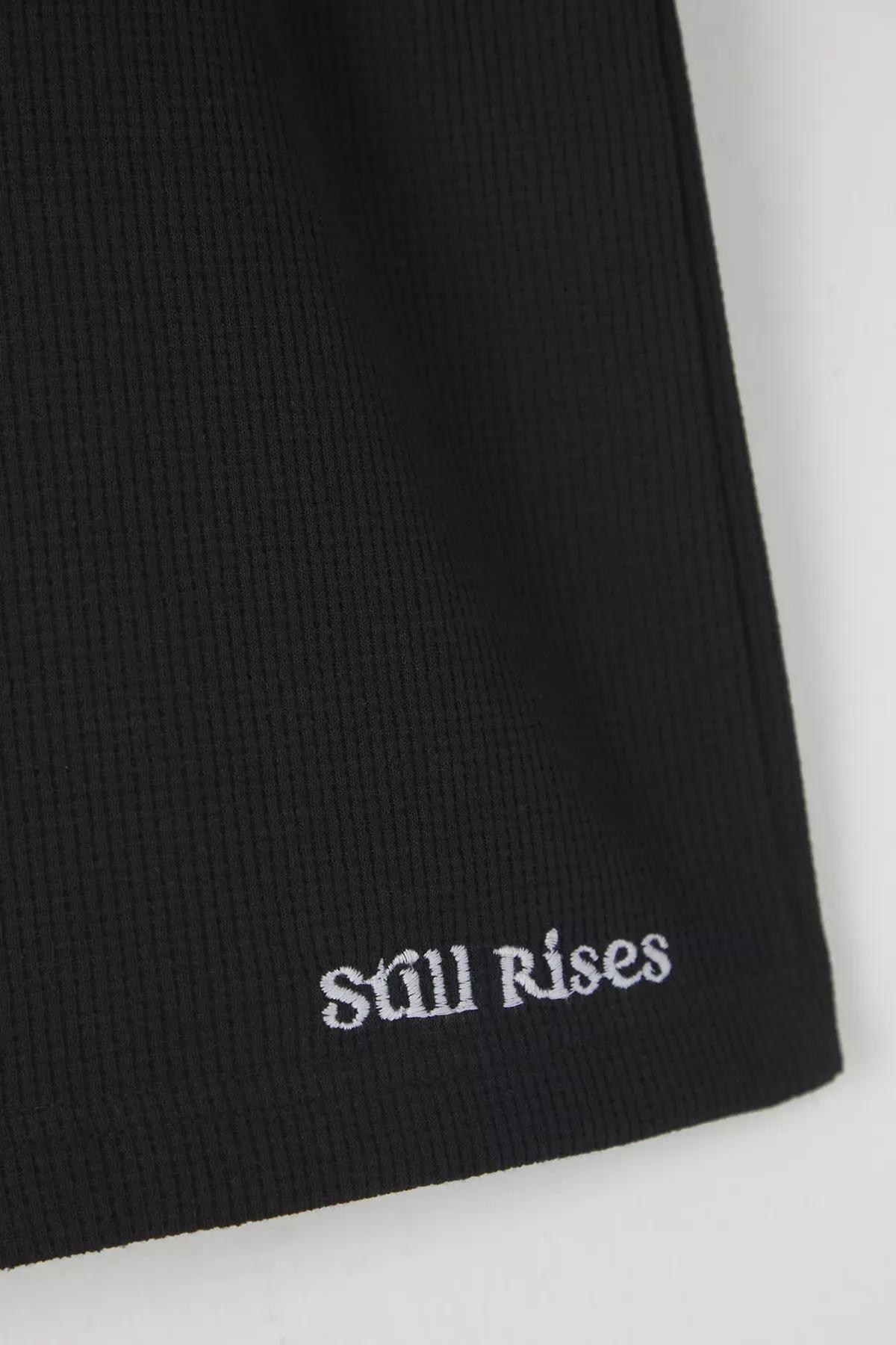 Black Oversize Embroidered Shorts & Bermuda, , large image number 3