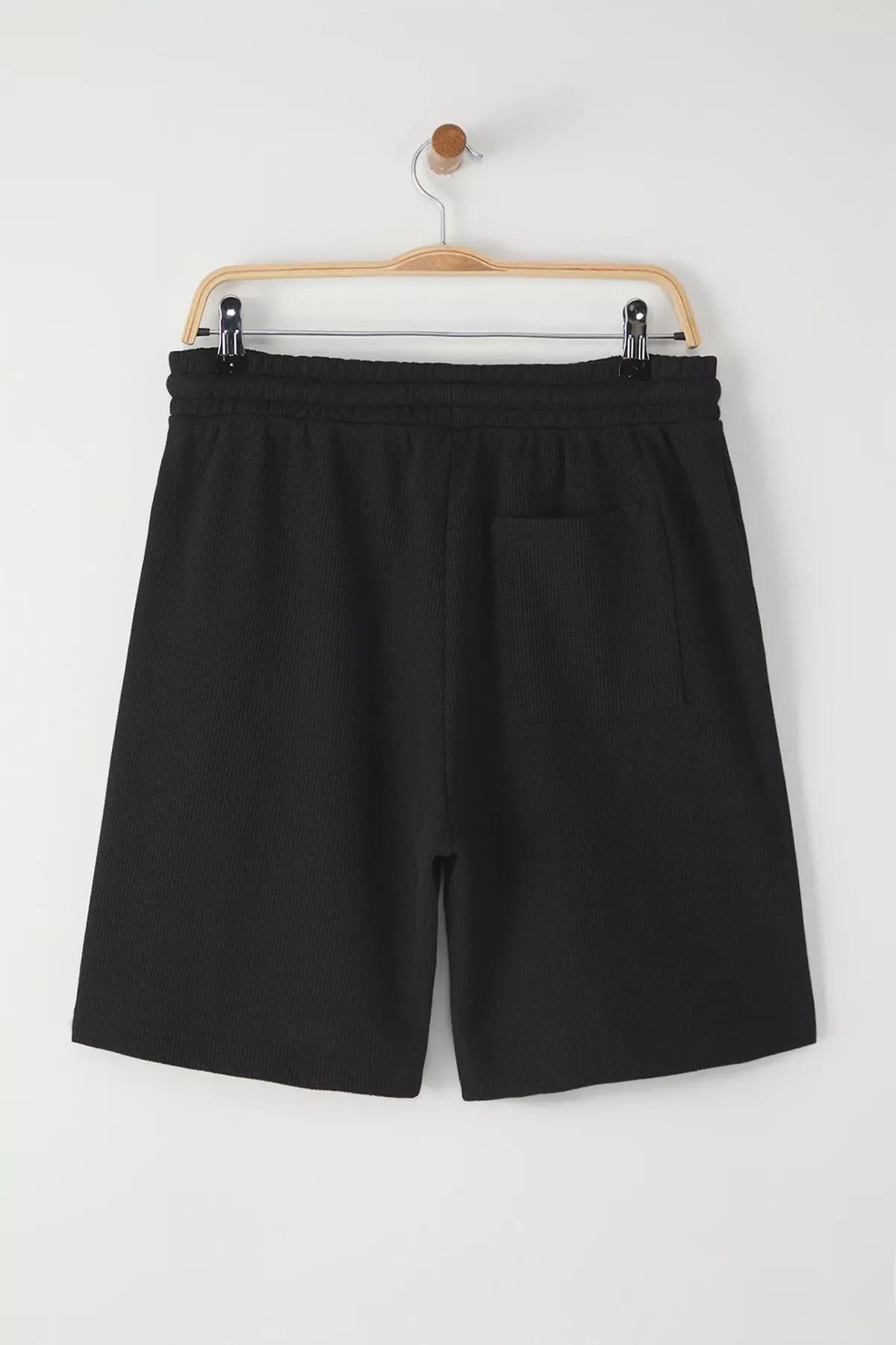 Black Oversize Embroidered Shorts & Bermuda, , large image number 5