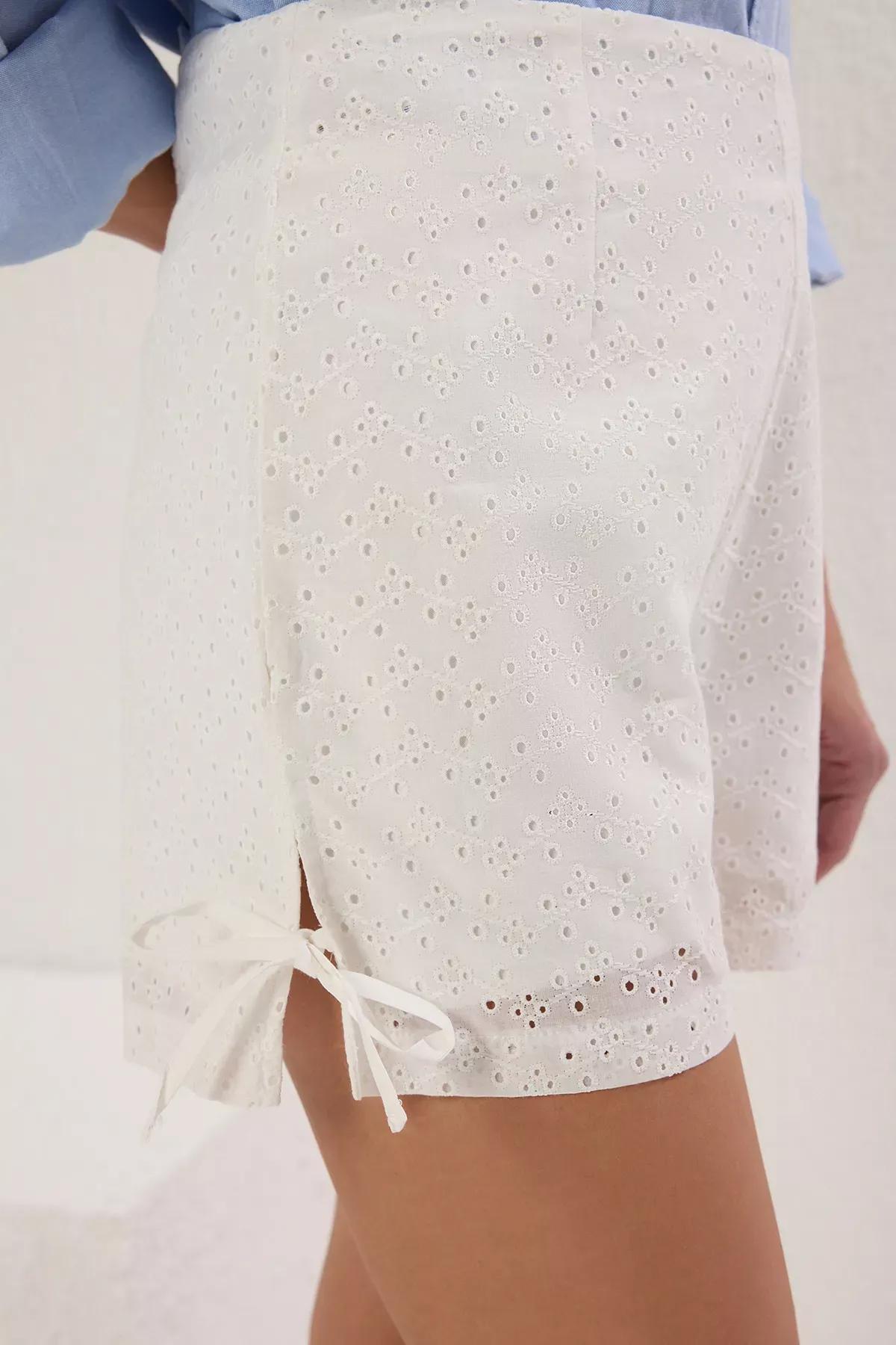 White Relaxed Fit Shorts, , large image number 2