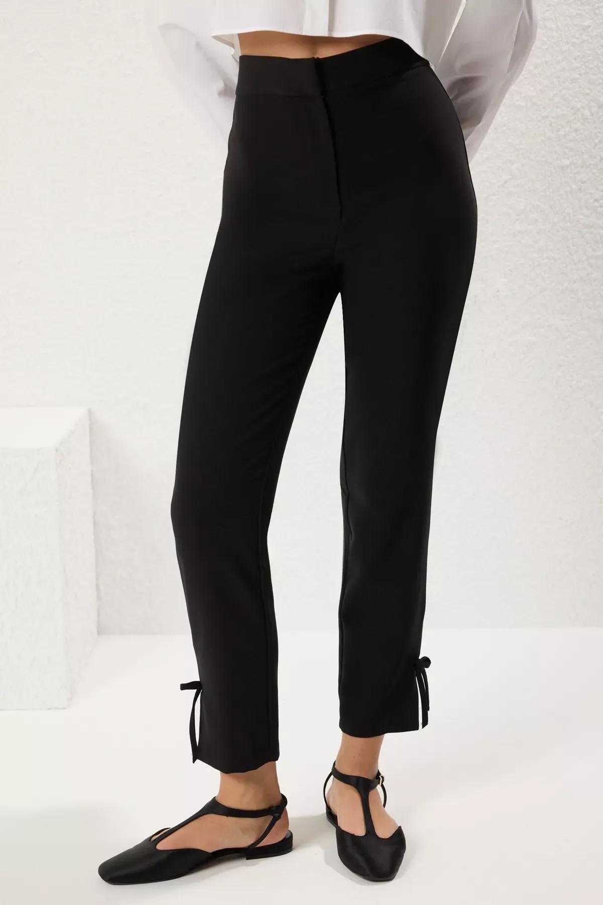 Black Bow Cigarette Trousers, , large image number 2