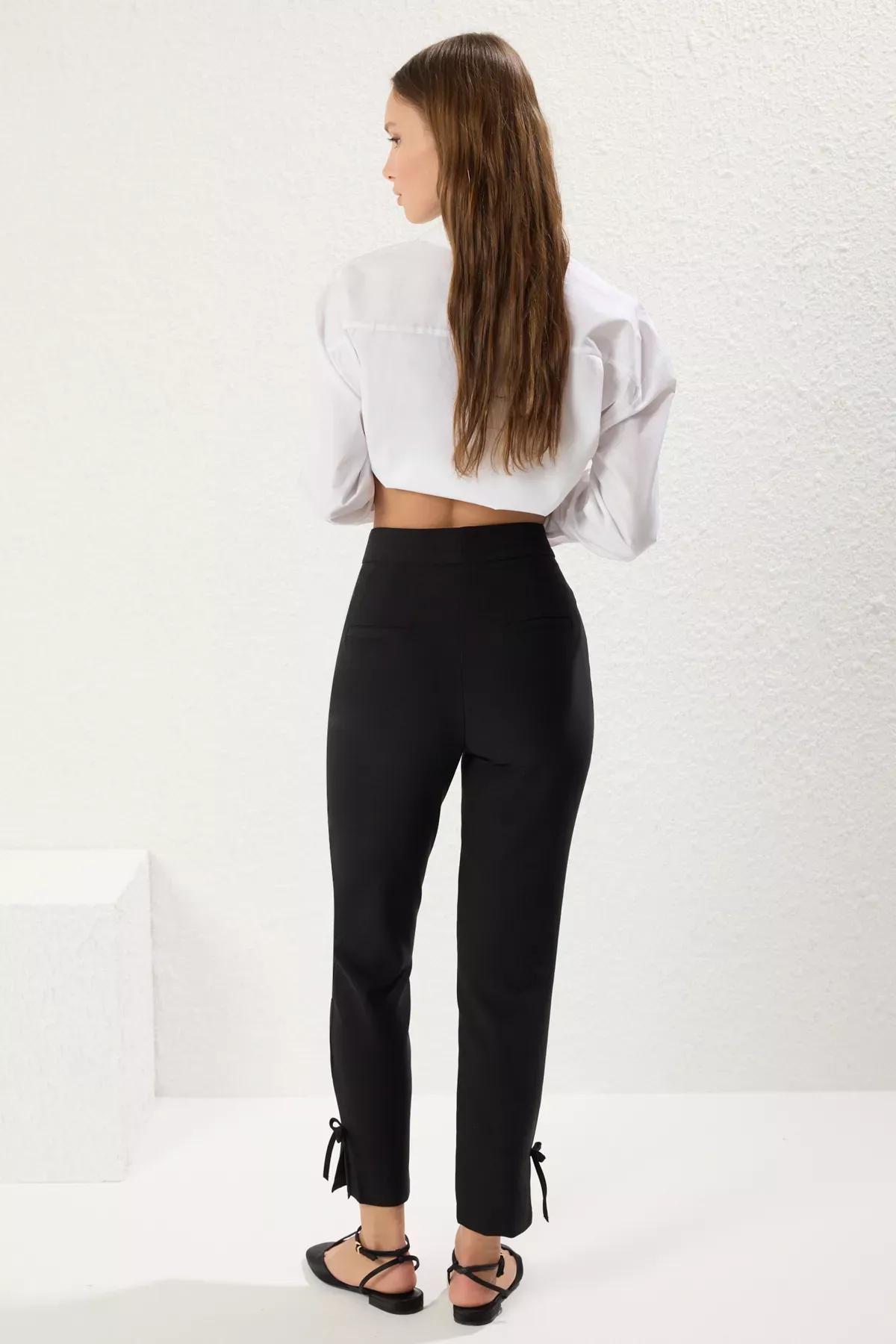Black Bow Cigarette Trousers, , large image number 4