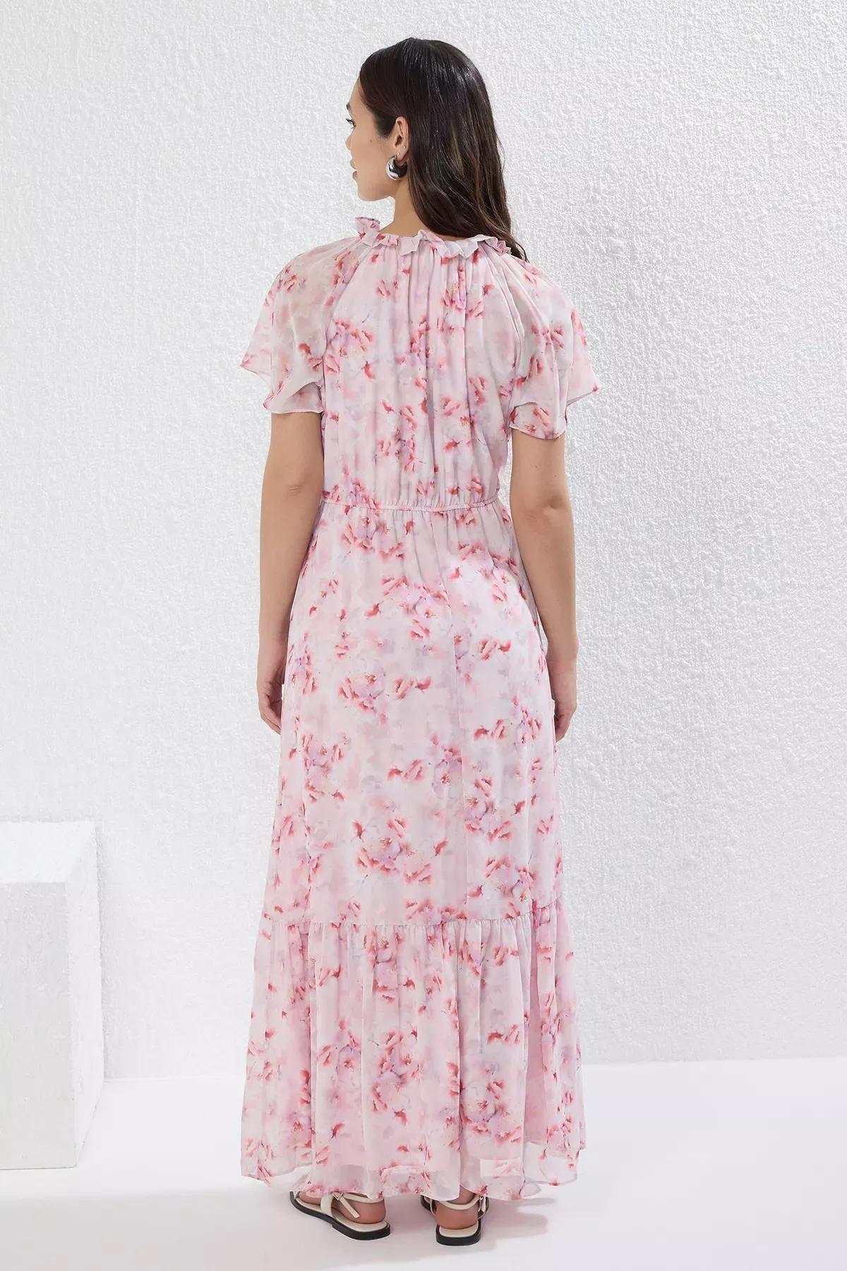 فستان رومانسي طويل بنقشة زهور, Pink, large image number 3
