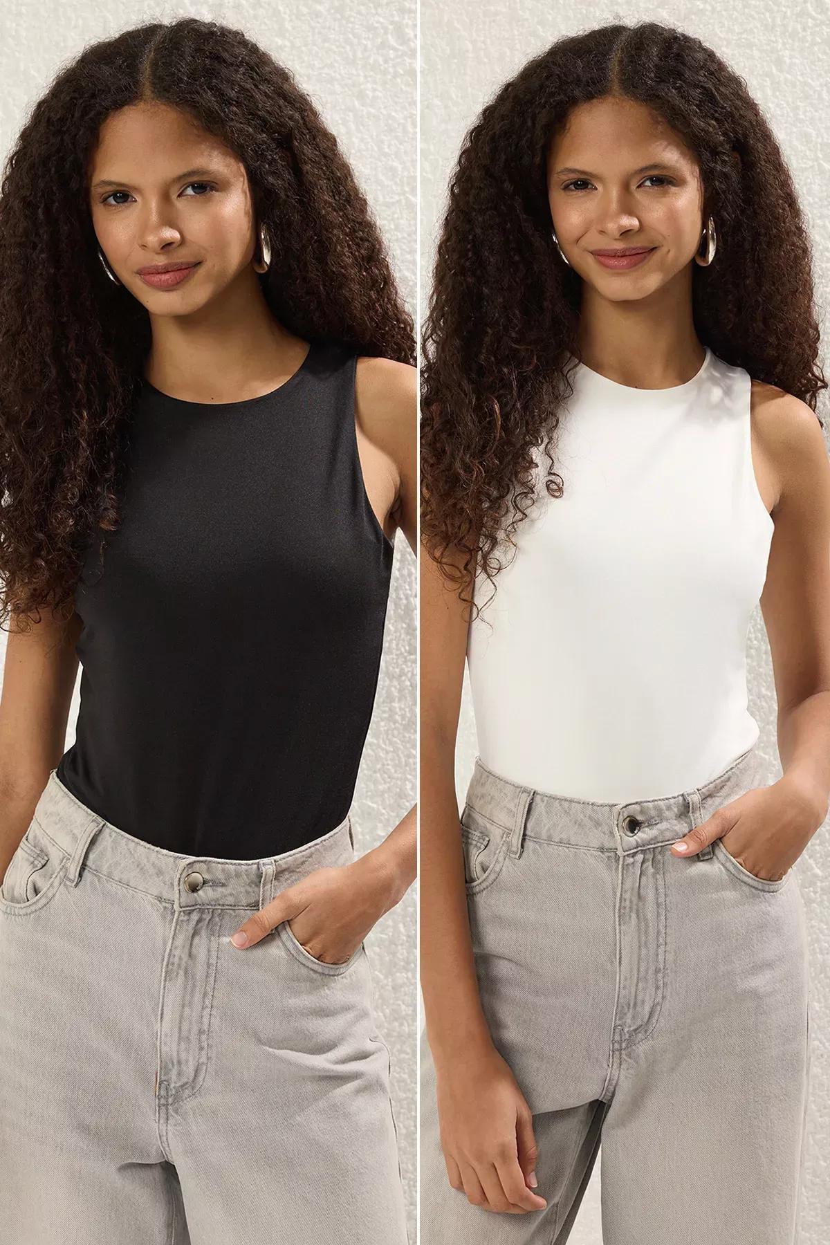 Black White Bodysuit, Set of 2, , large image number 0