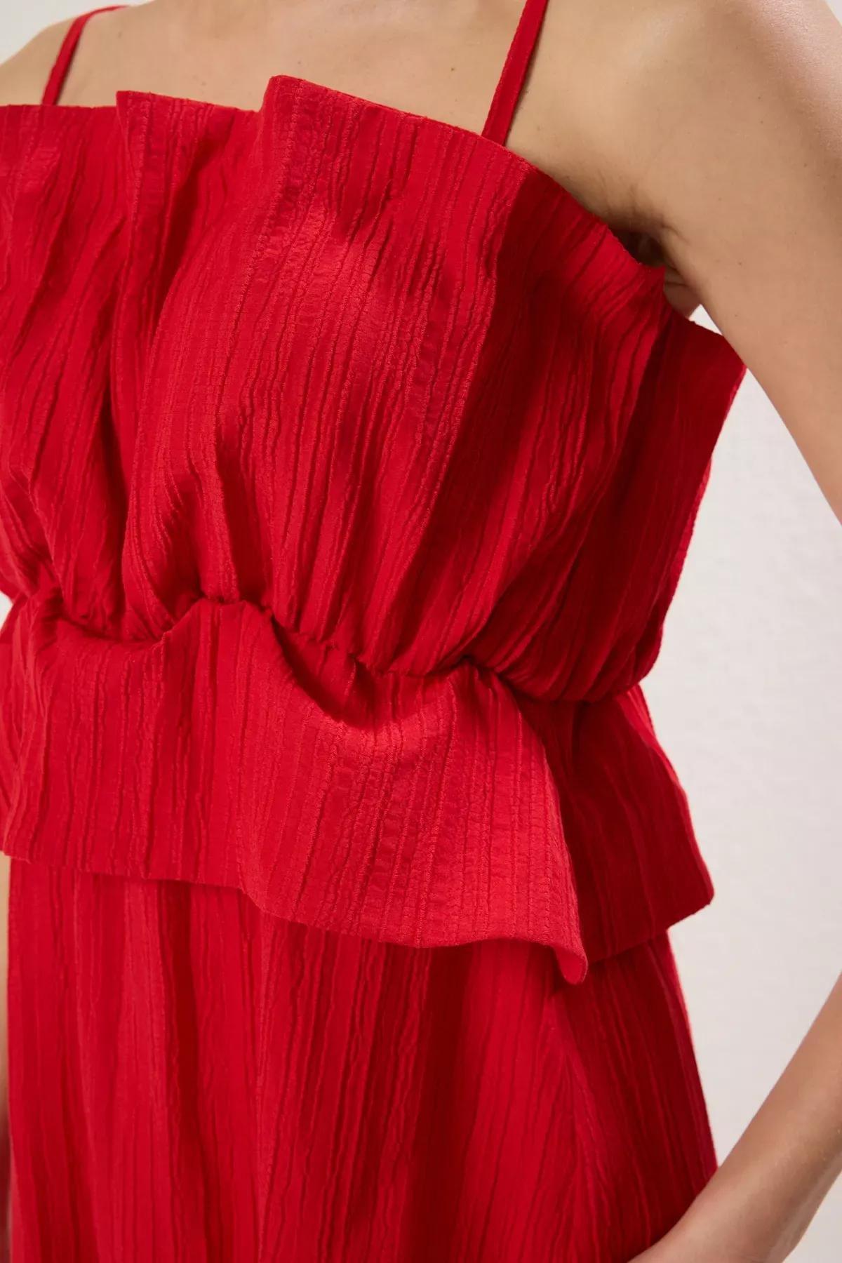 Red A-Line Lace Maxi Occasionwear Dress, Red, large image number 3