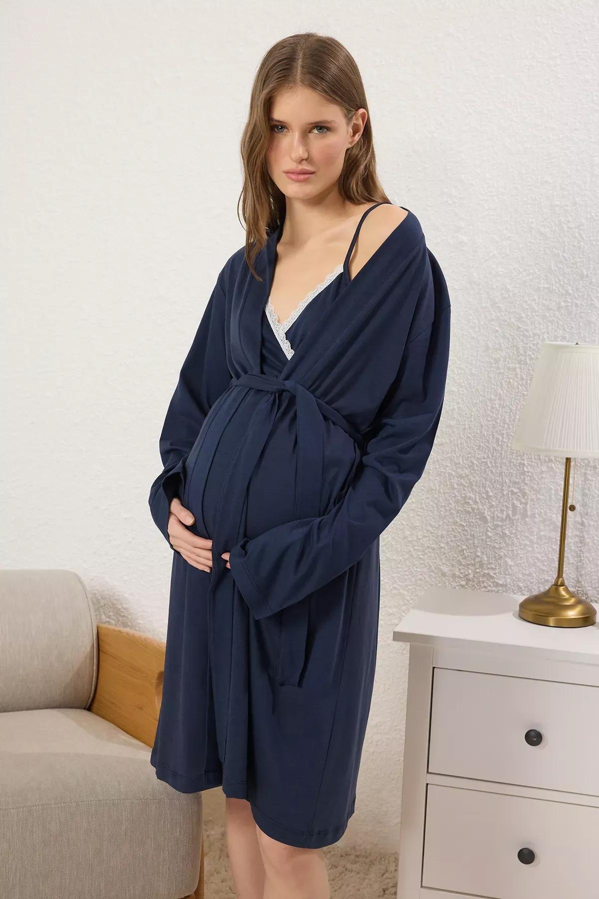 Blue  Maternity Set, Navy blue, medium
