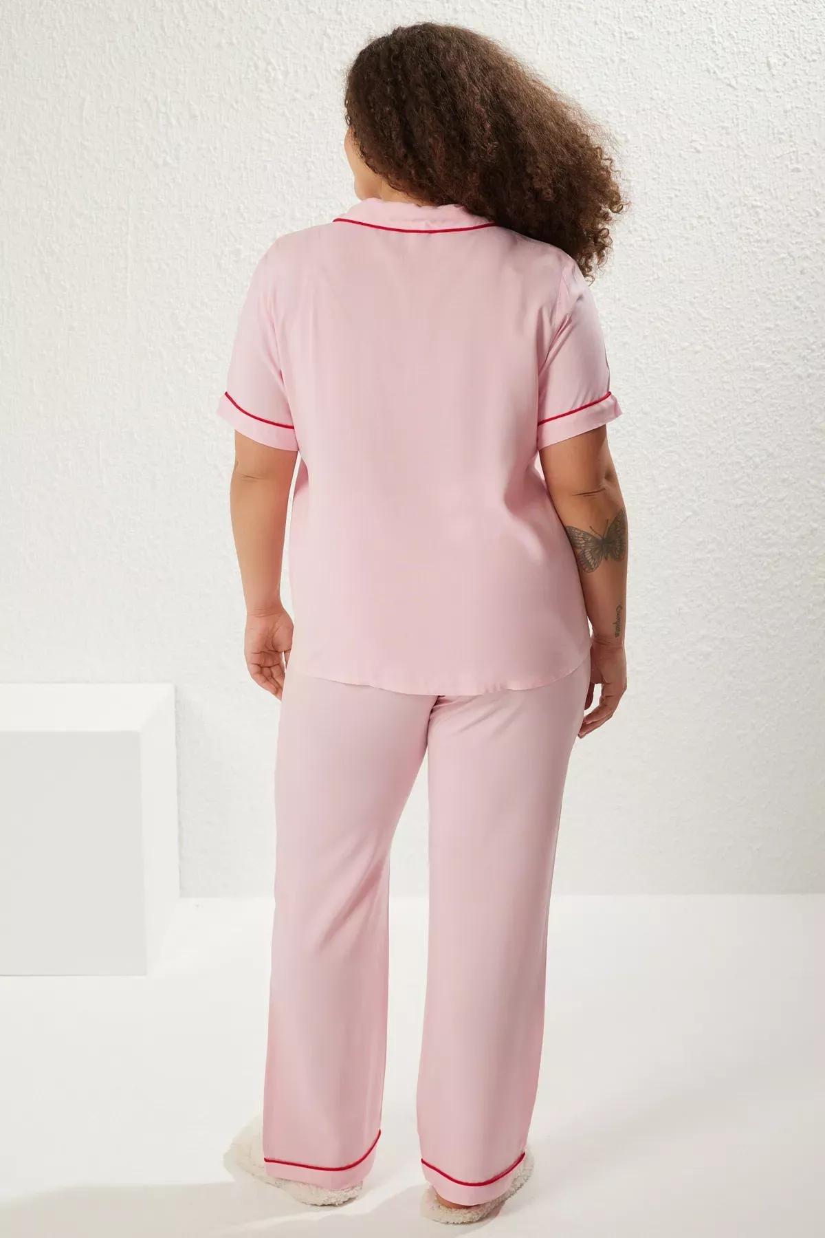 Pink Heart Piping Pajama Set, C101_7329, large image number 4