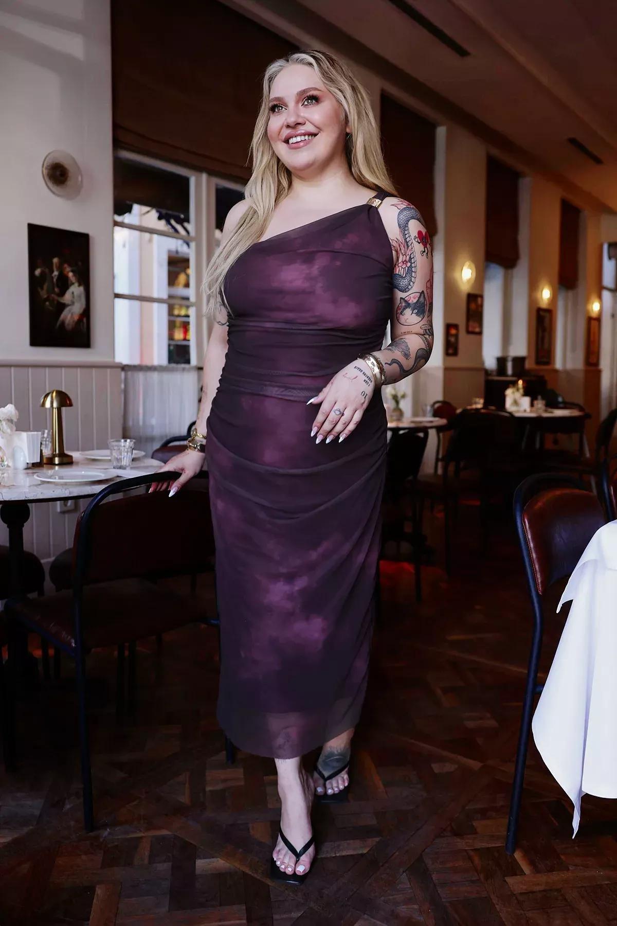 Red Tulle Pencil Dress, Burgundy, large image number 1