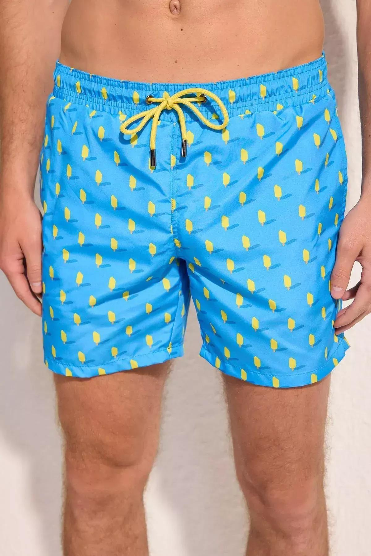 شورت سباحة بقصة عادية، أزرق, Blue, large image number 4