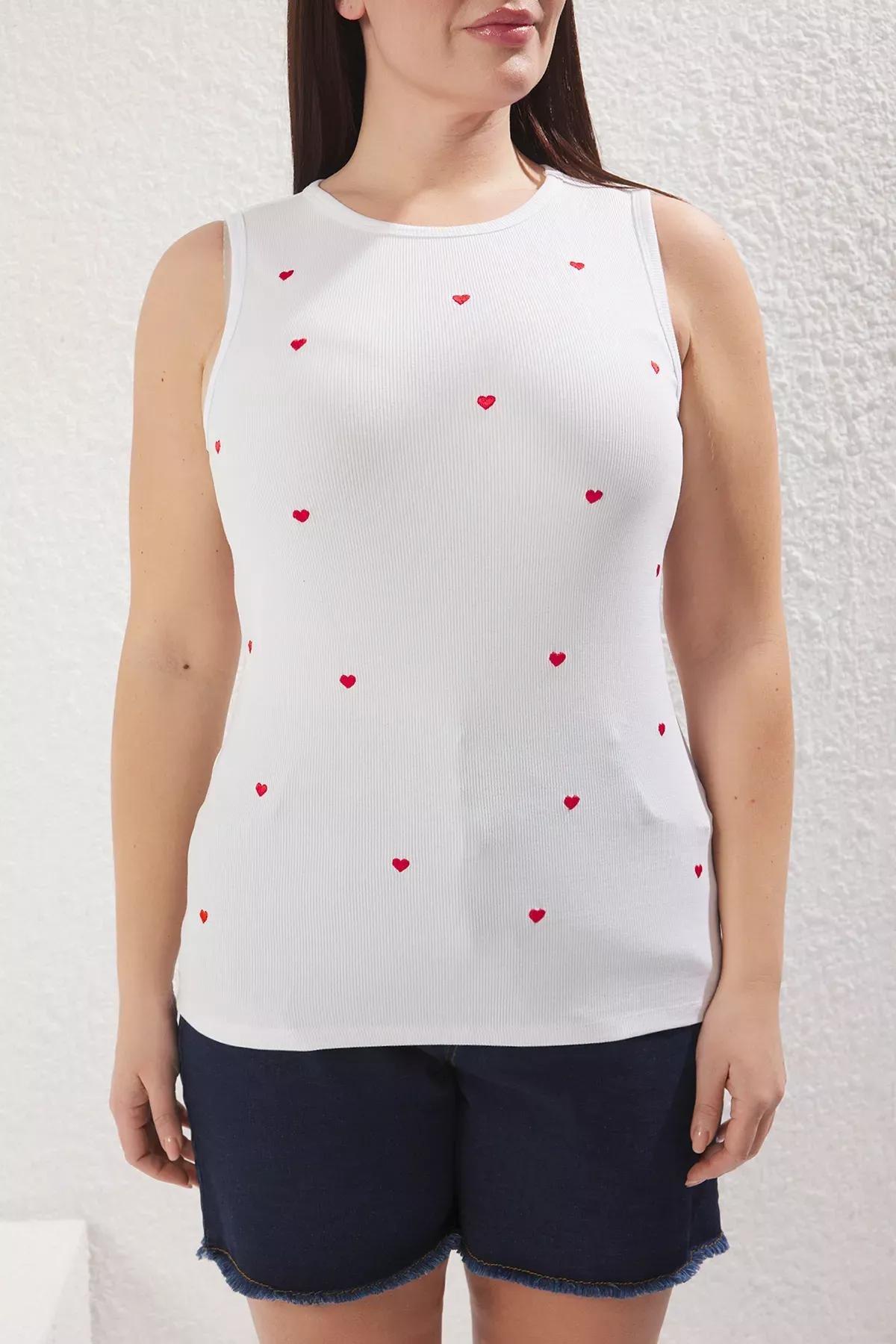 White Red Heart Brownk Top, , large image number 2