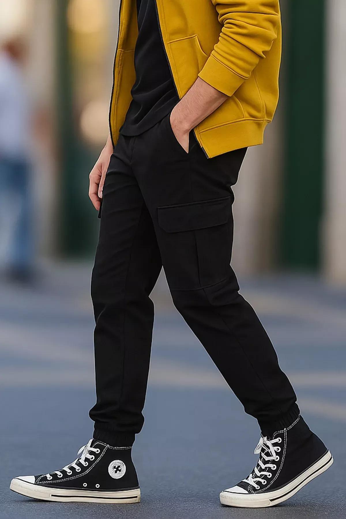 Black Jogger Pants, BLACK, large image number 1