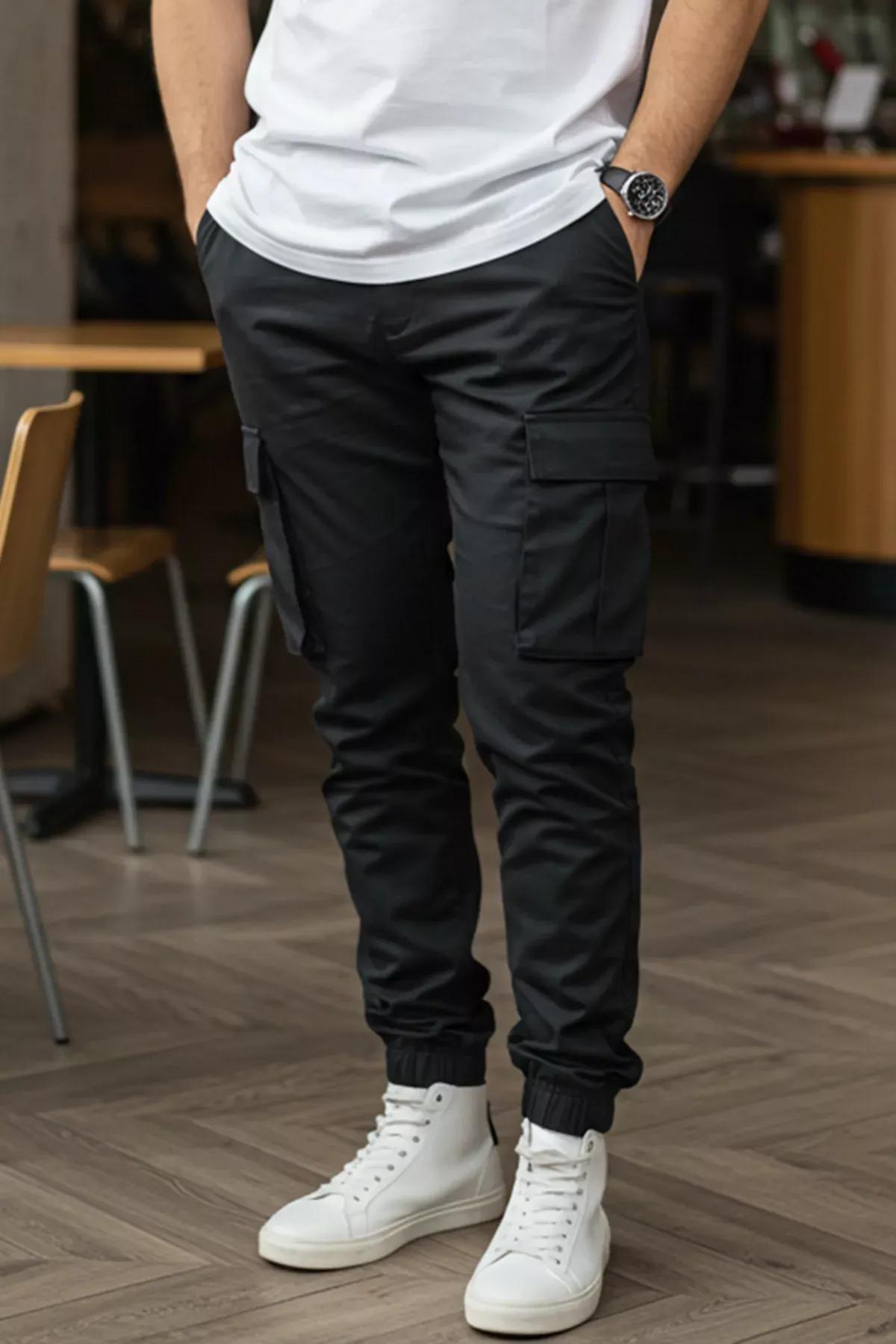 Black Jogger Pants, BLACK, large image number 3
