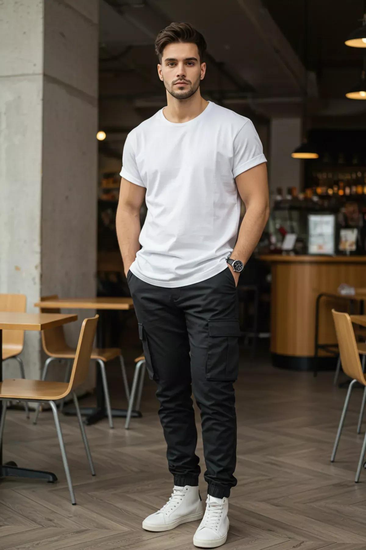 Black Jogger Pants, BLACK, large image number 5