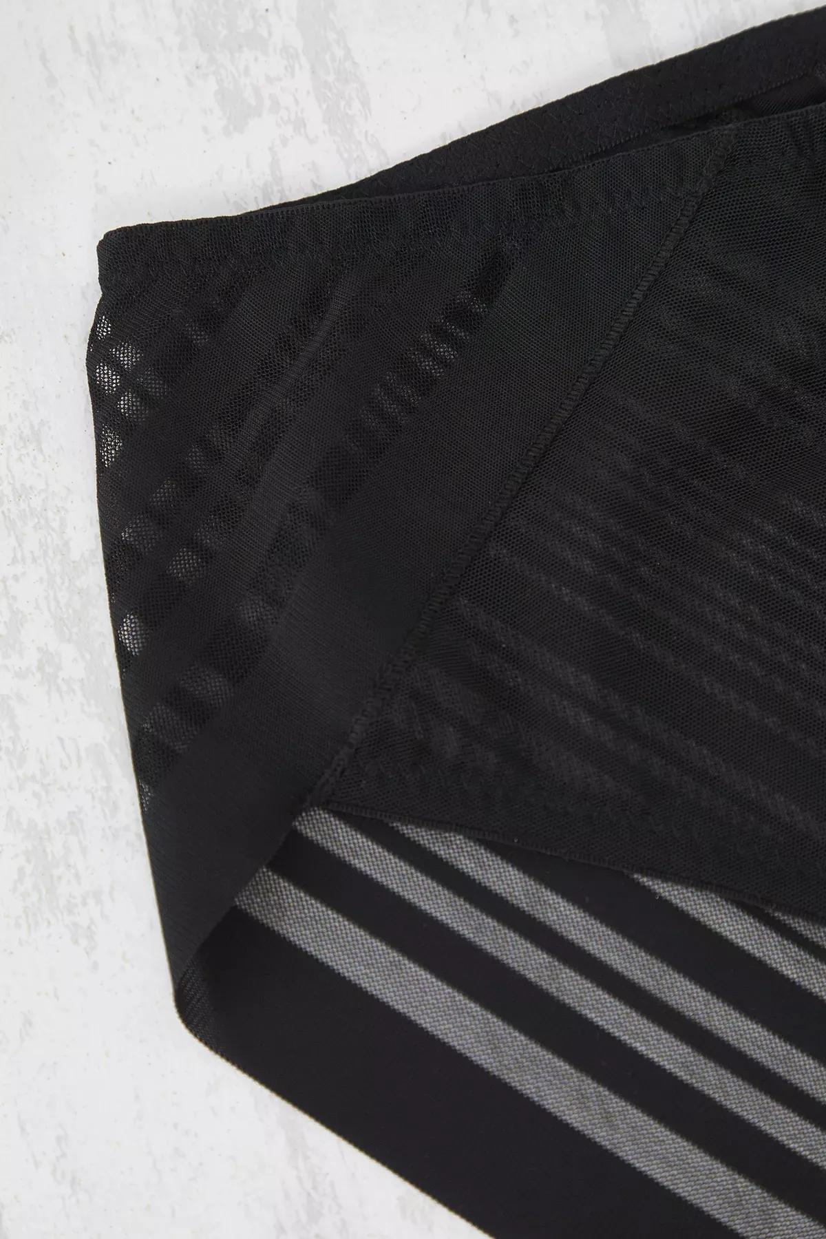 Black Striped Transparent Panties, BLACK, large image number 2