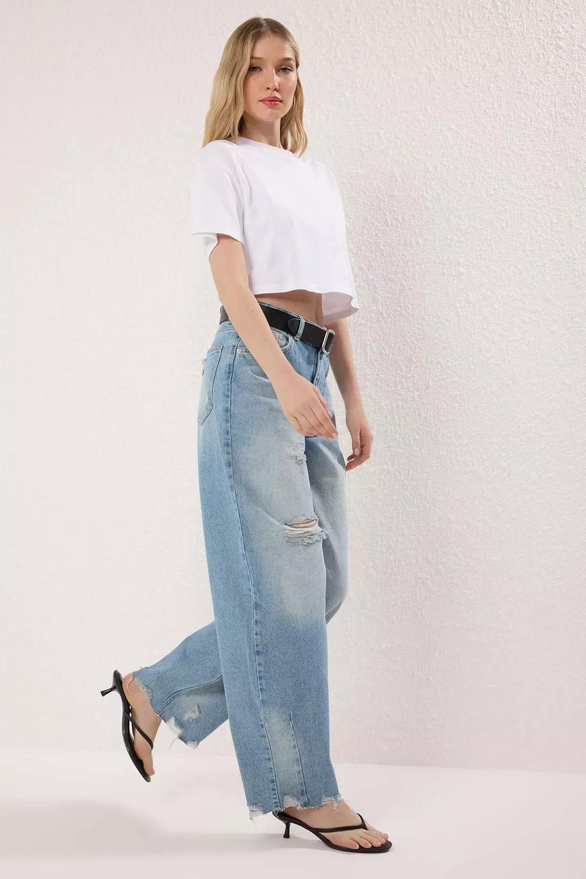 Blue Ripped Skater Jeans, , large image number 2
