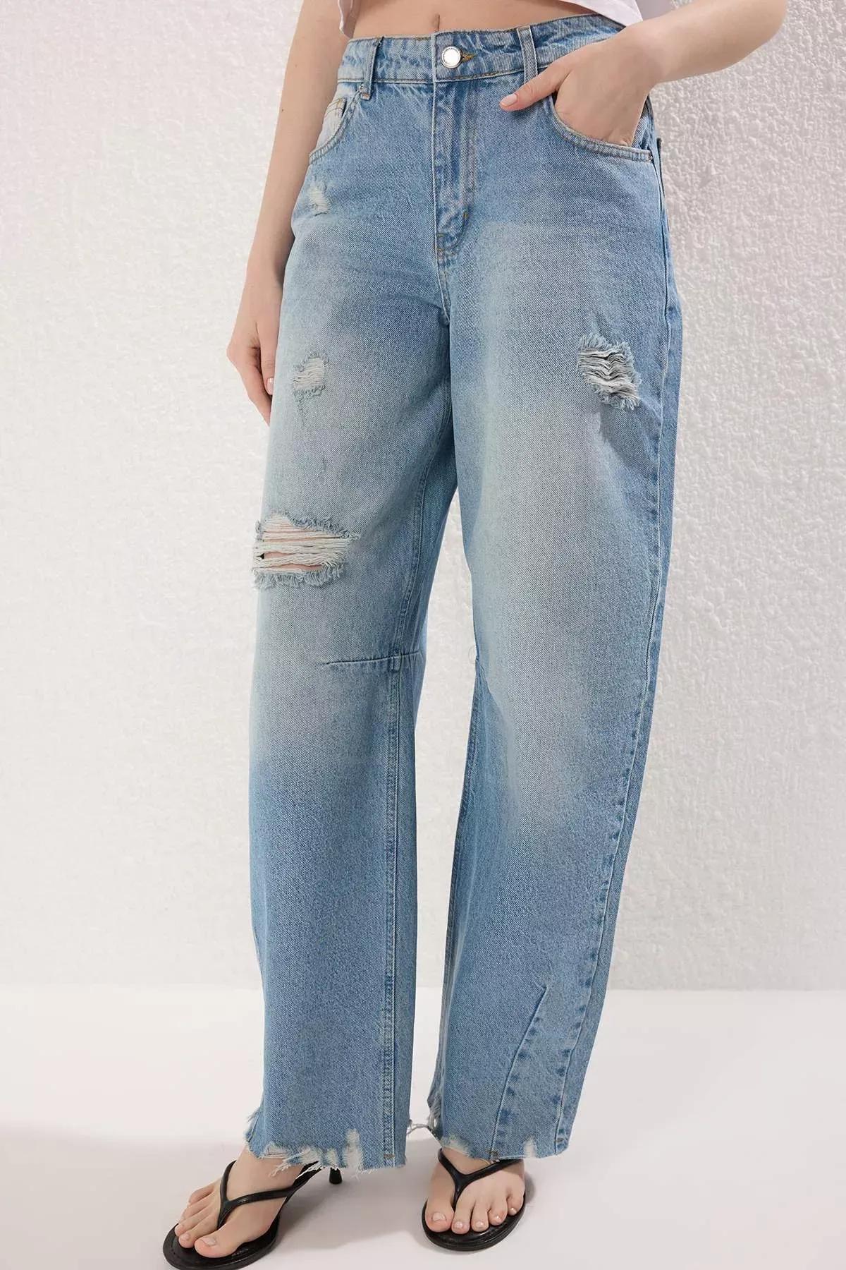 Blue Ripped Skater Jeans, , large image number 3