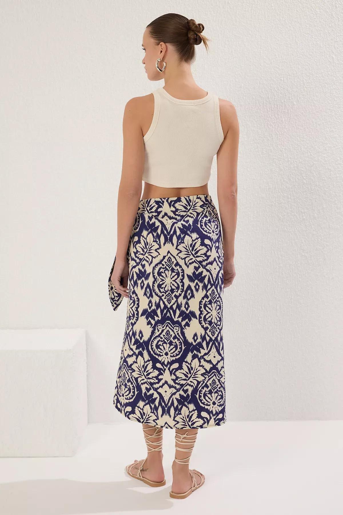 Multicolor Tie Midi Woven Skirt, Very colorful, large image number 3