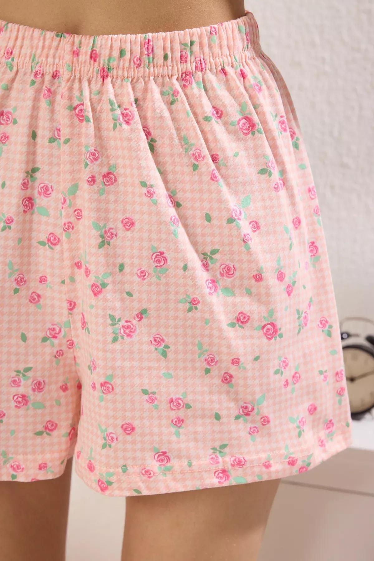 Pink Floral Shorts Pajama Set, , large image number 2