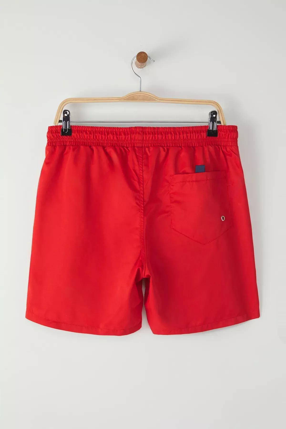 شورت سباحة بقصة عادية، أحمر, Red, large image number 7