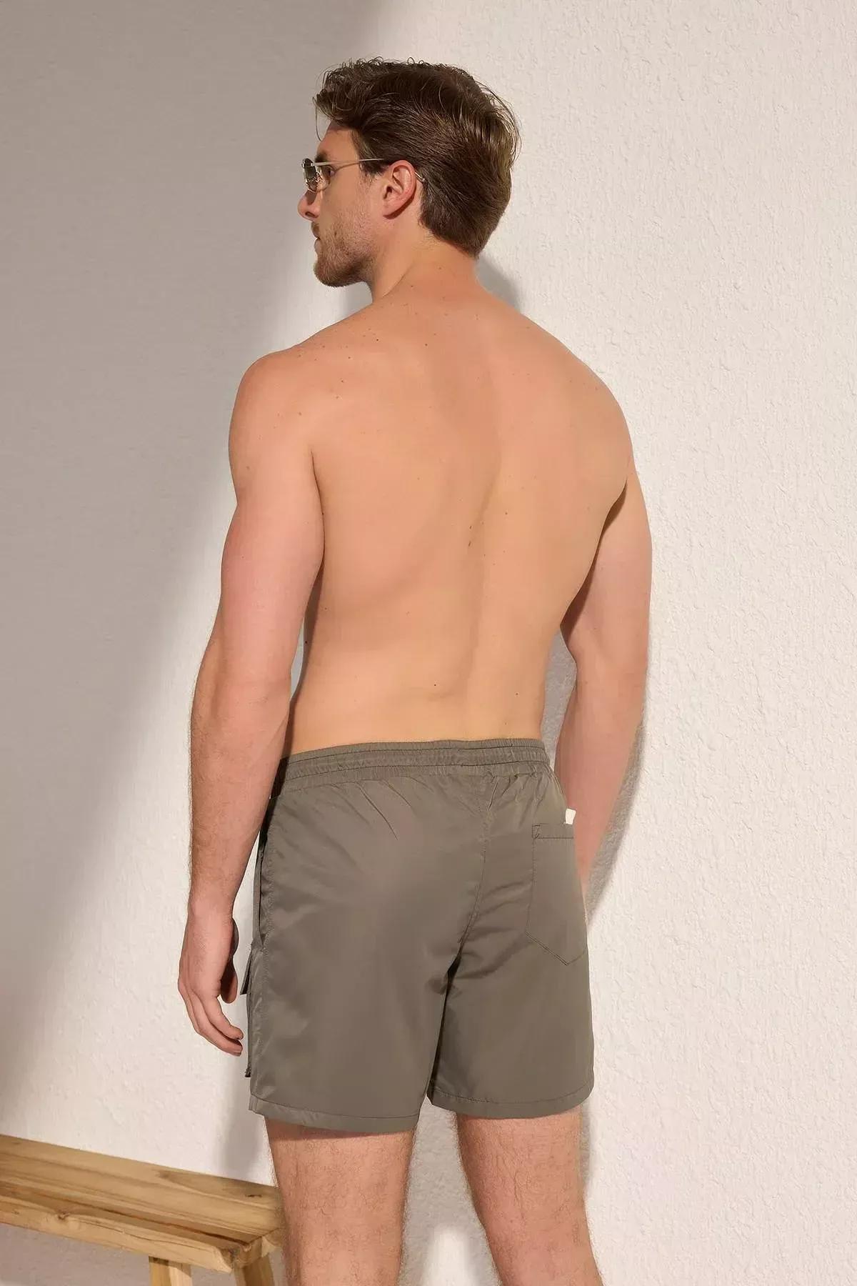 شورت سباحة بقصة عادية، كاكي, Khaki, large image number 6