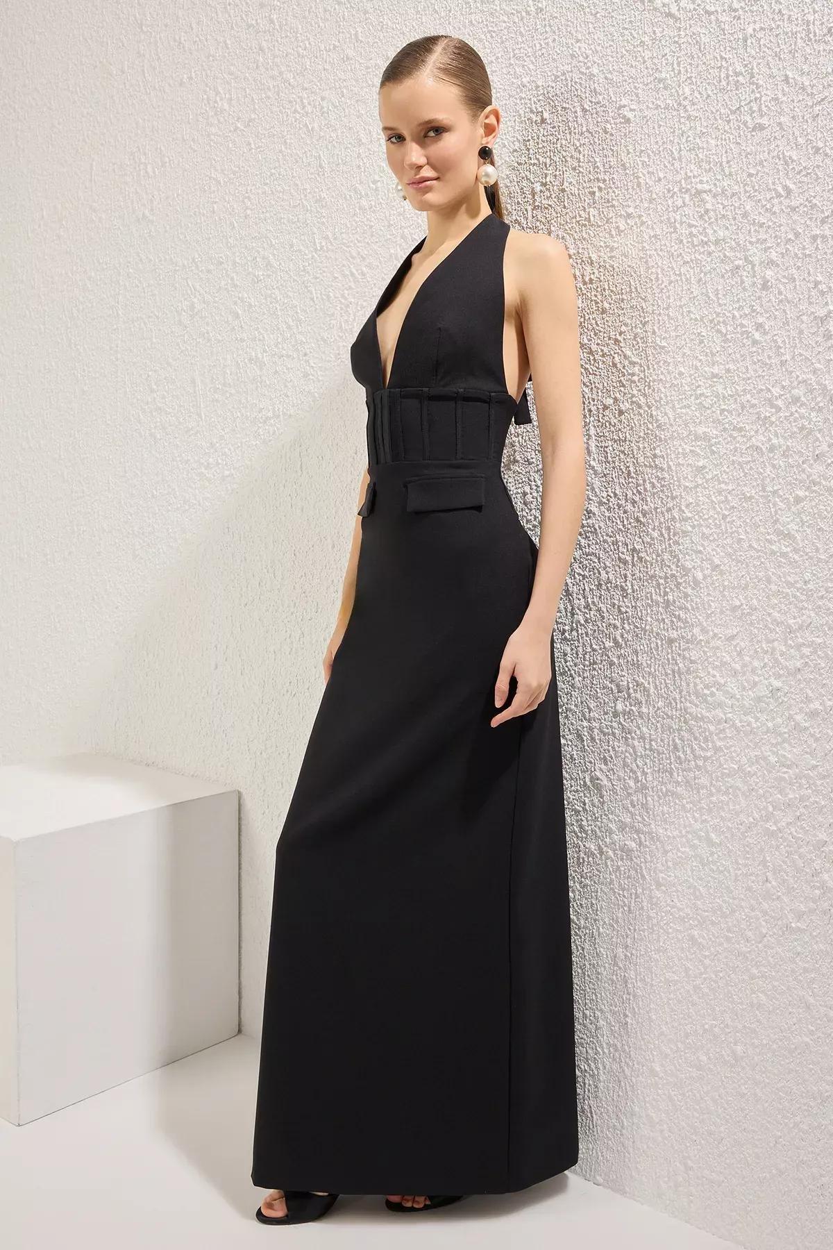 V Neck Cutout Corset Maxi, , large image number 0