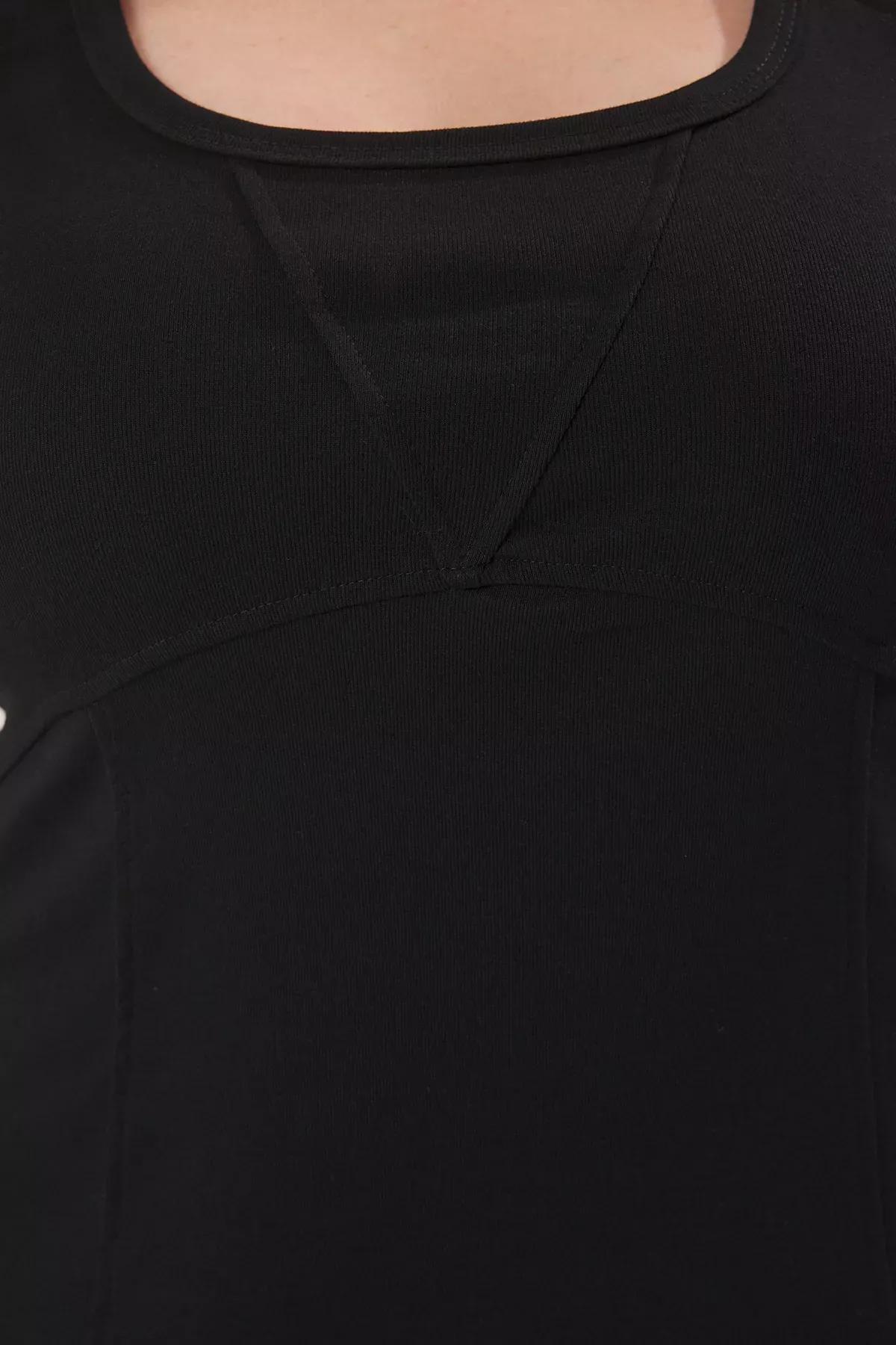 Black Boat Neck Camisole Dress, , large image number 2