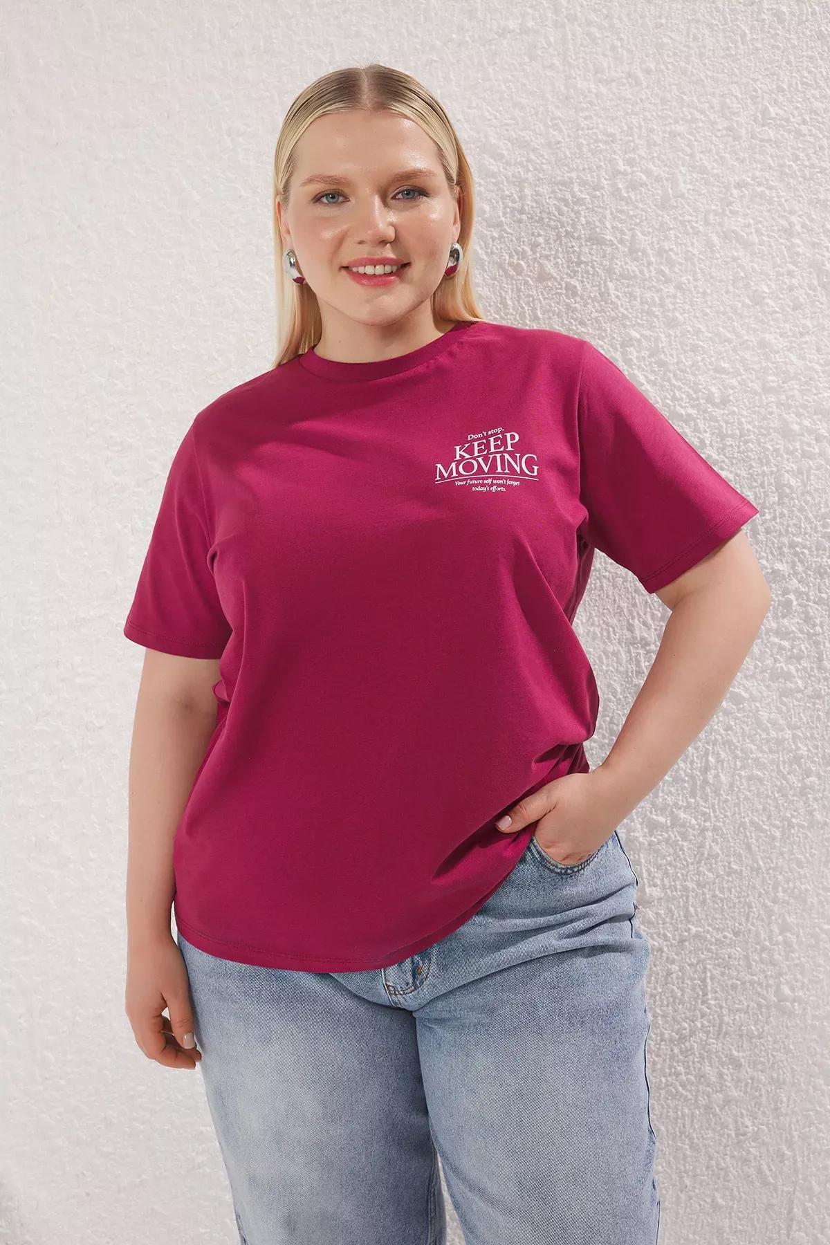 Cherry Printed Boyfriend T-Shirt, Dark Cherry, large image number 1