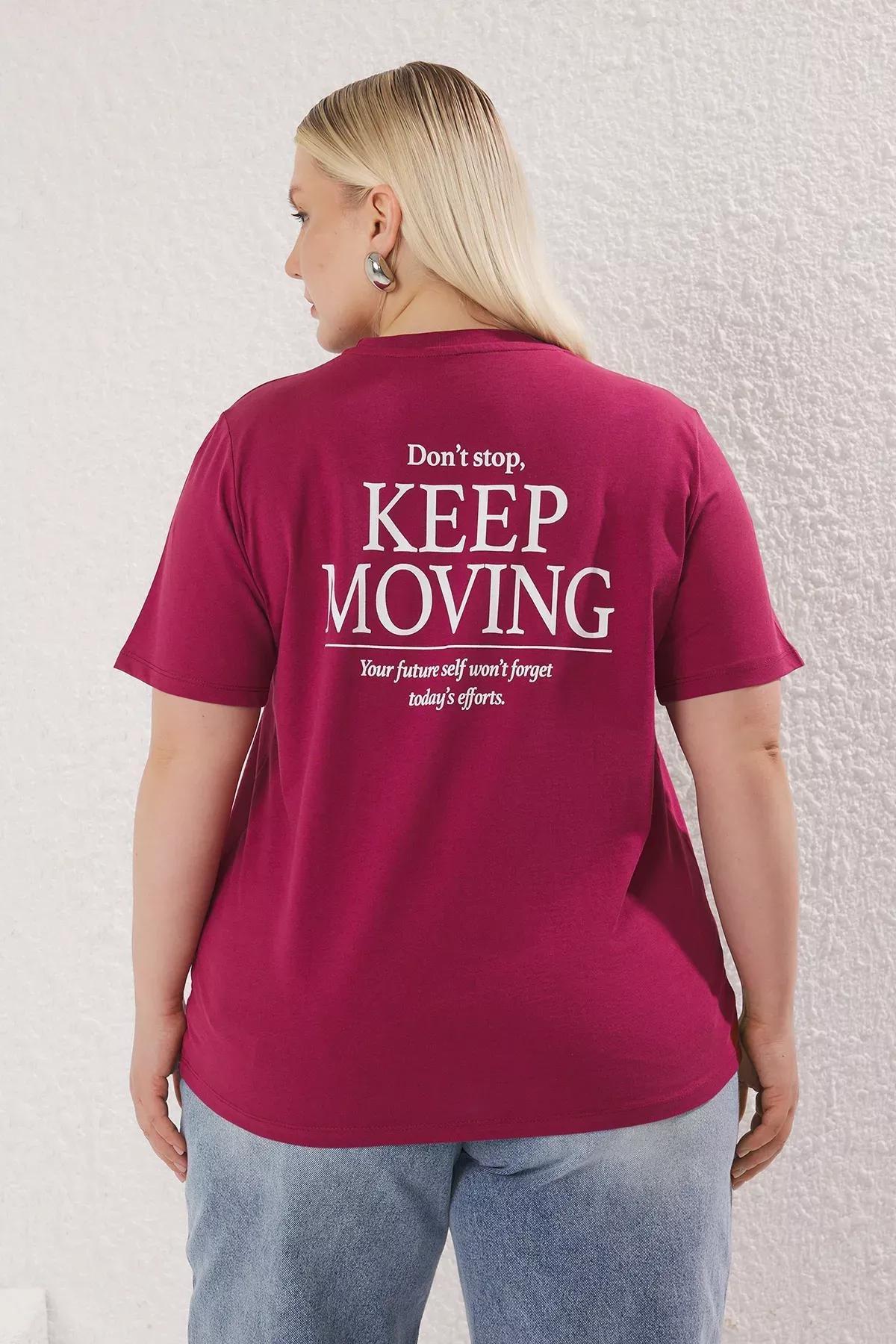 Cherry Printed Boyfriend T-Shirt, Dark Cherry, large image number 3