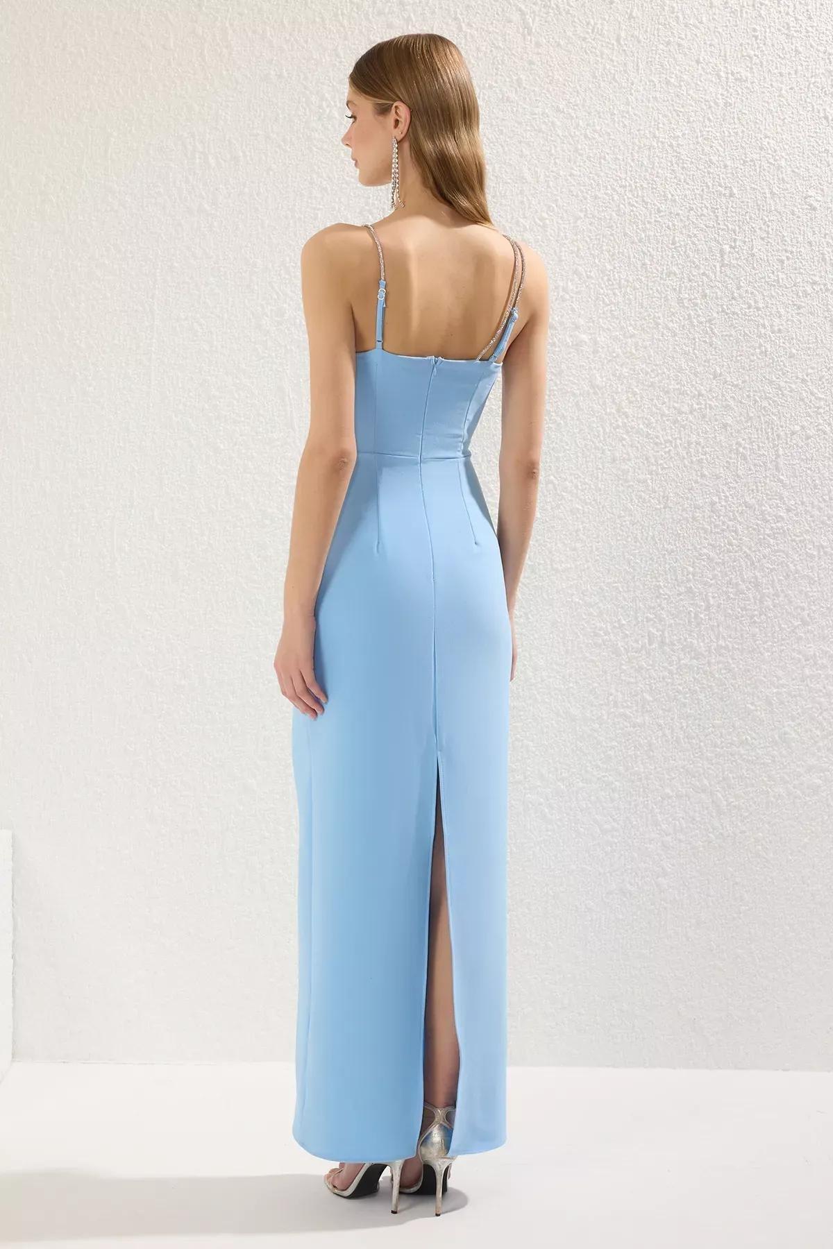 Stone Accessory Detail Formal Maxi, LIGHT BLUE, large image number 3