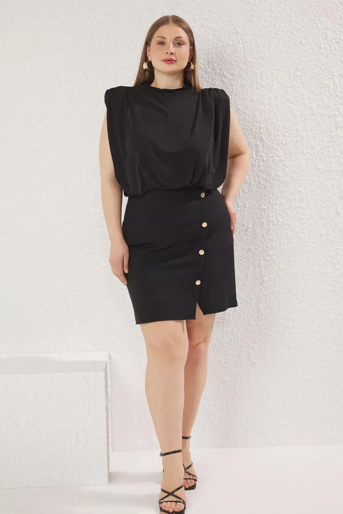 Frills Ruffle Bodycon Party Mini Dress, BLACK, large image number 1