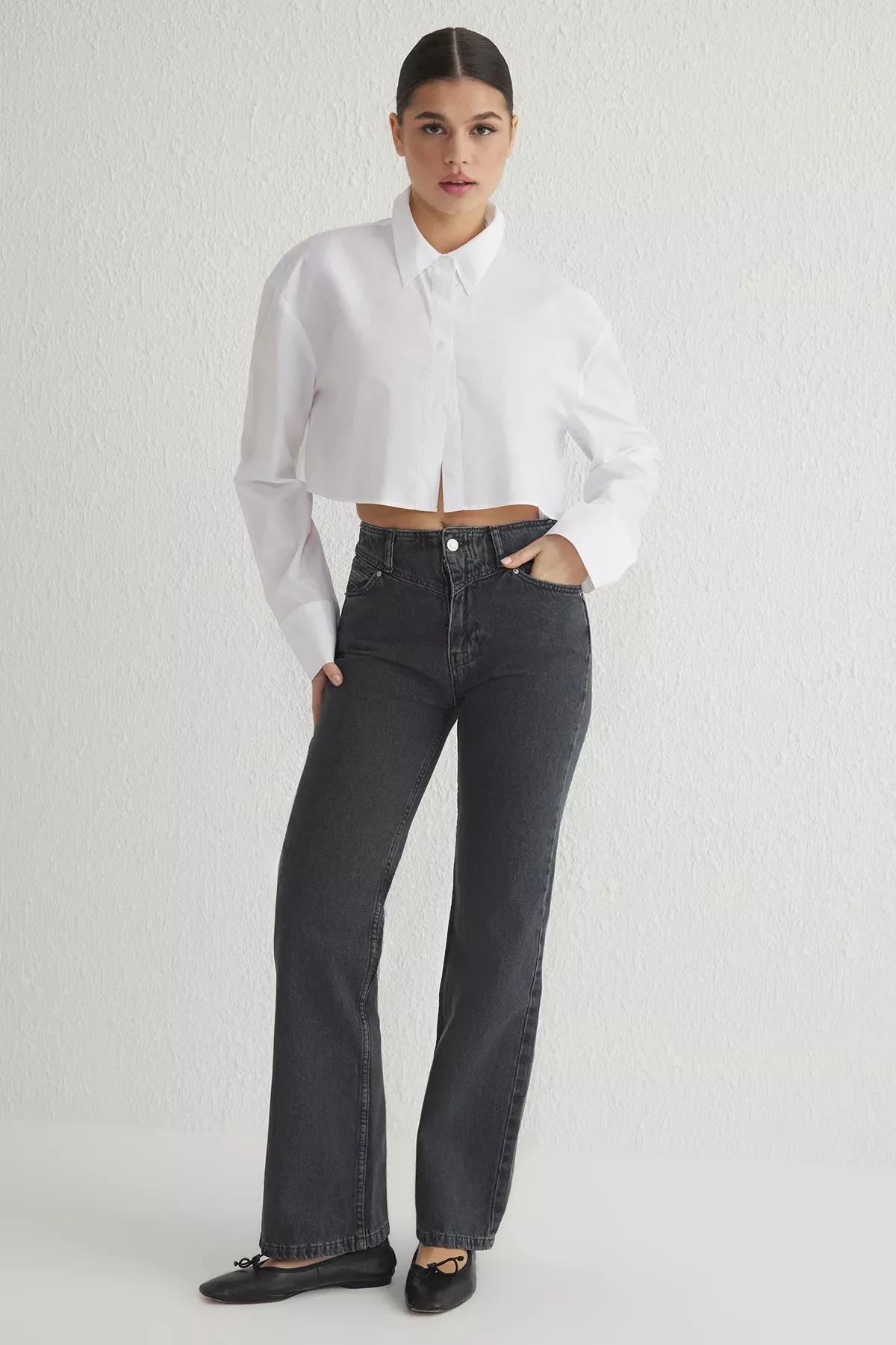 Black High-Waist Wide Leg Jeans, C101_2094, large image number 0