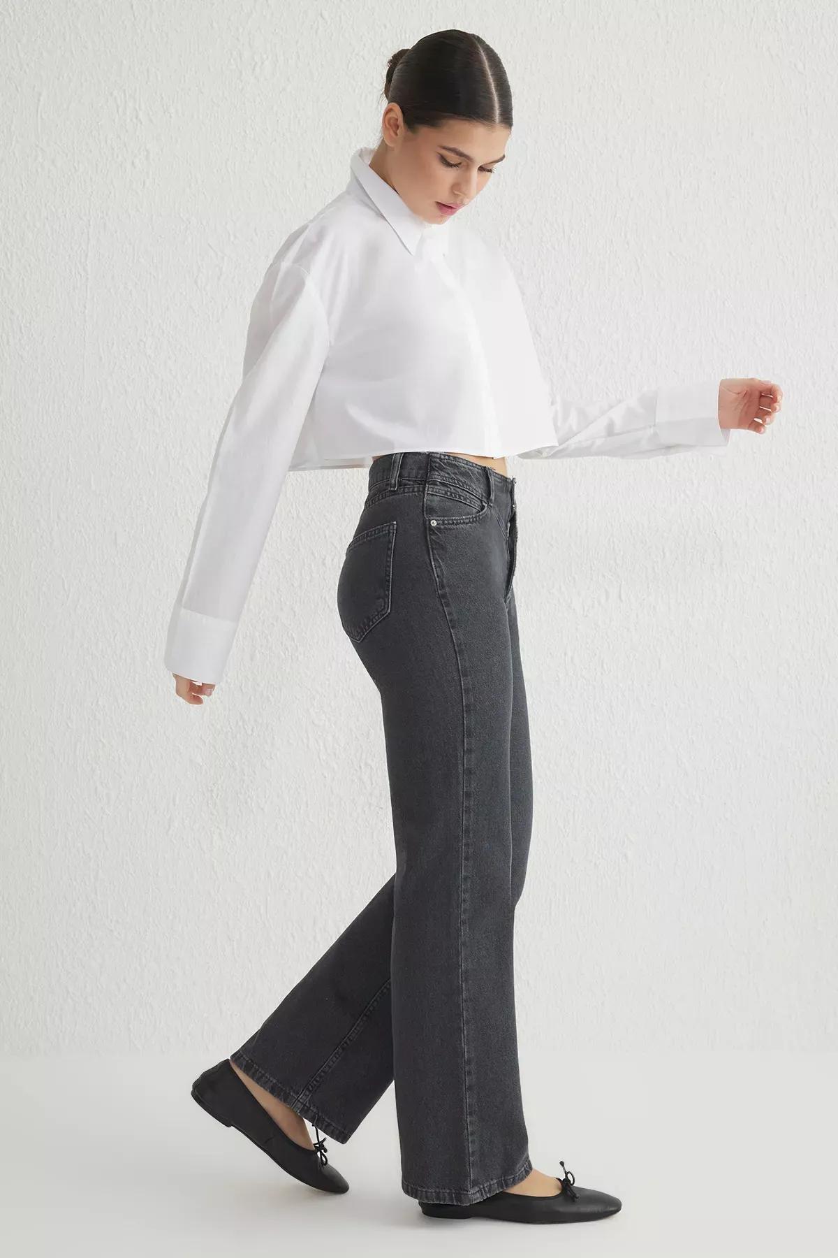Black High-Waist Wide Leg Jeans, C101_2094, large image number 1