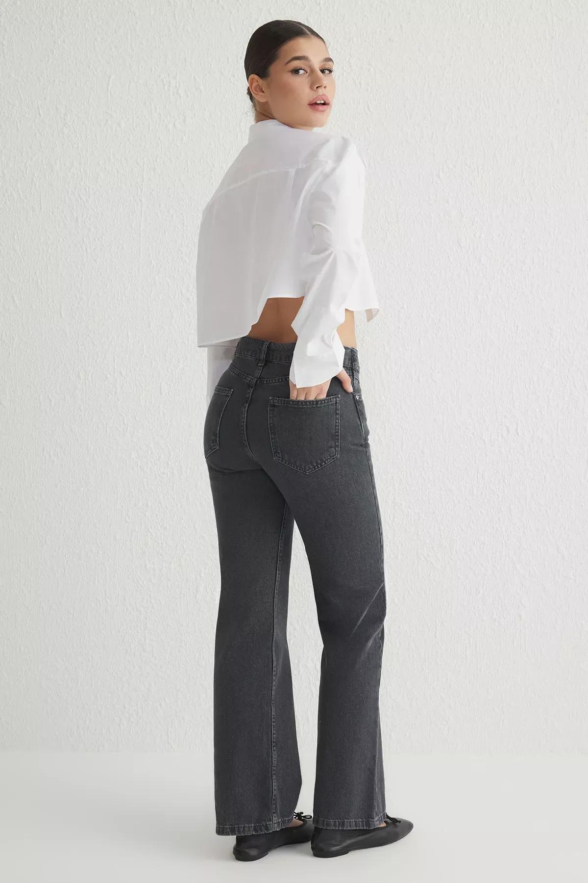 Black High-Waist Wide Leg Jeans, C101_2094, large image number 4