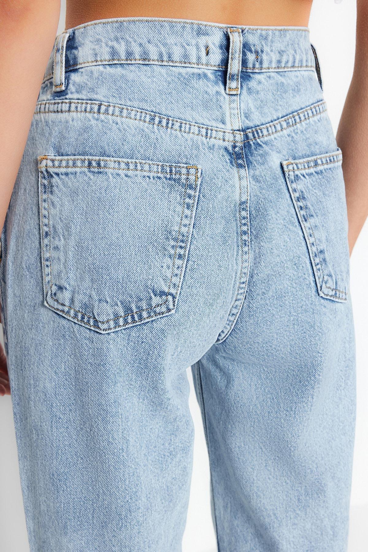 Blue Wide Leg Jeans, Blue, large image number 13