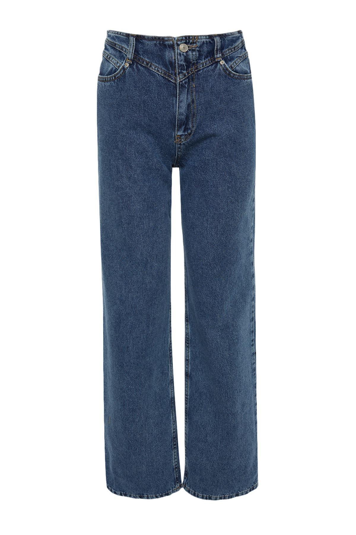 Blue Wide Leg Jeans, Blue, large image number 14