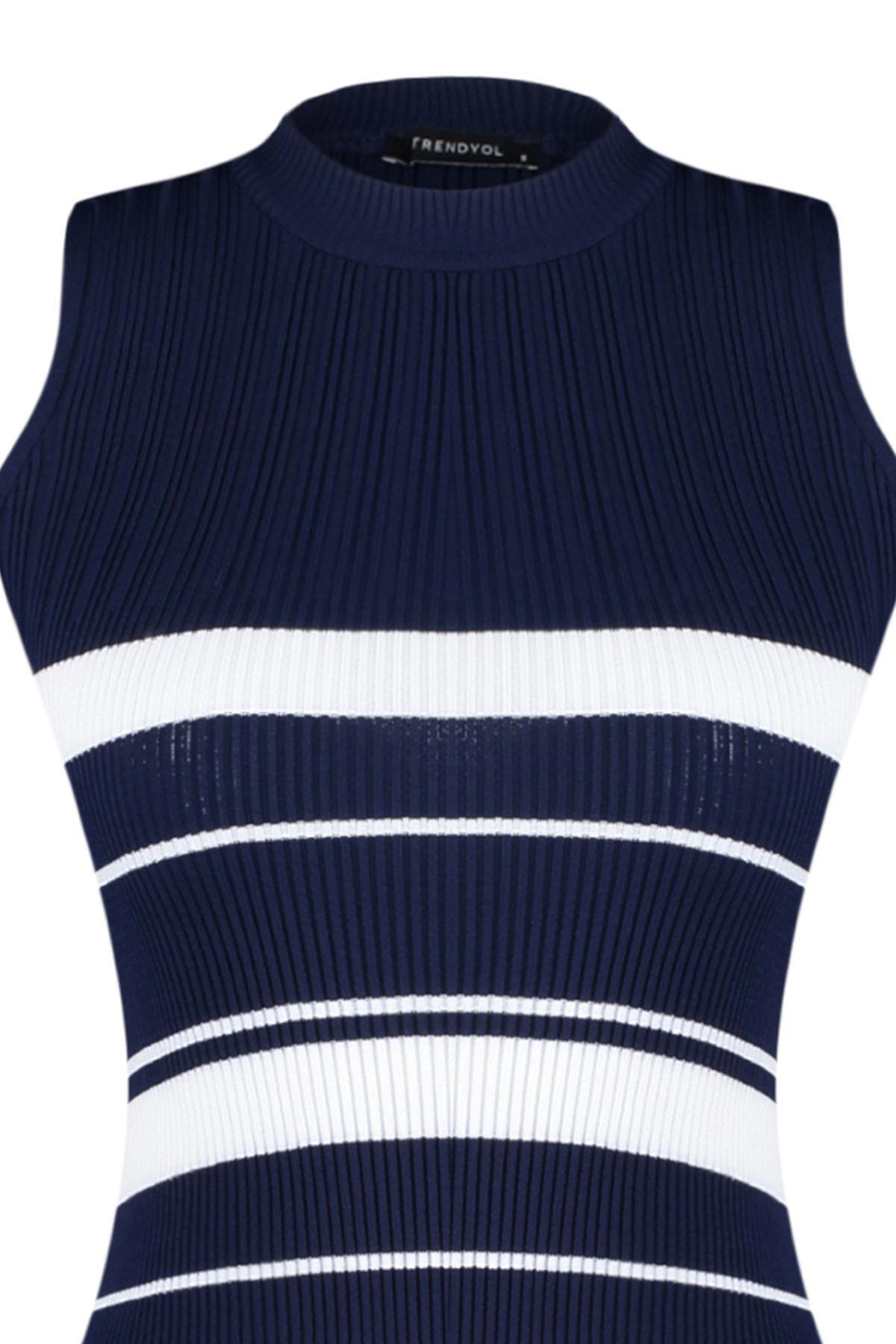 Navy Slim Blouse, , large image number 6