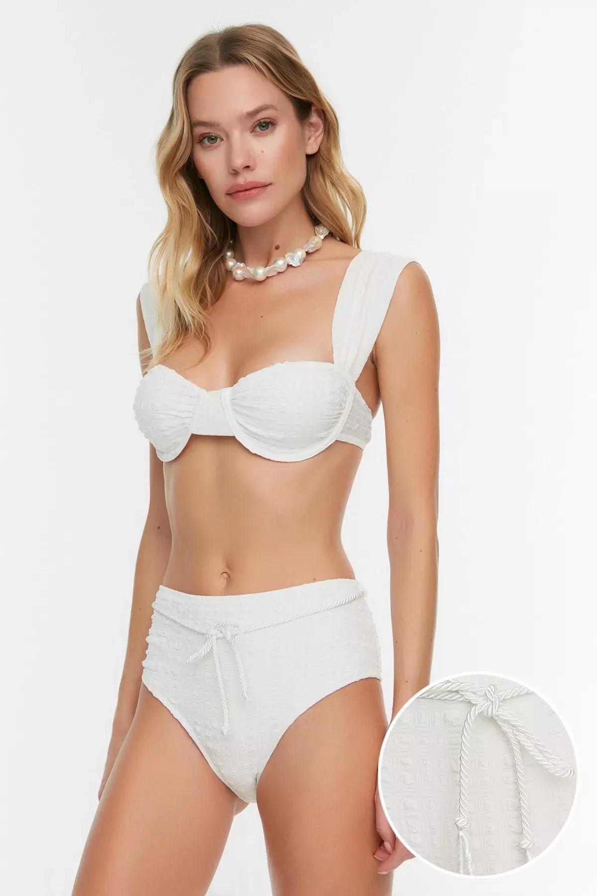 Beige Plain Bikini Bottom, , large image number 1