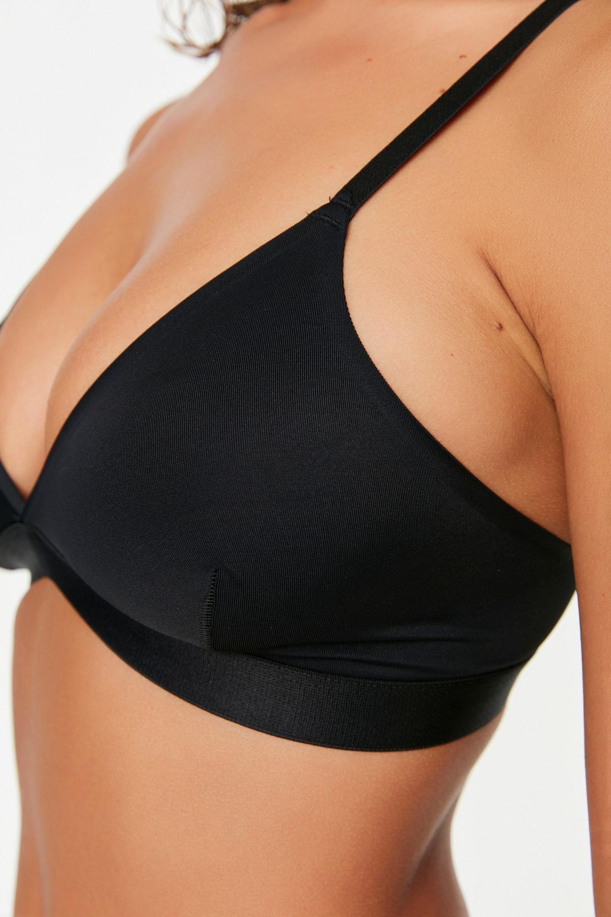 Black Plain Bra, , large image number 2