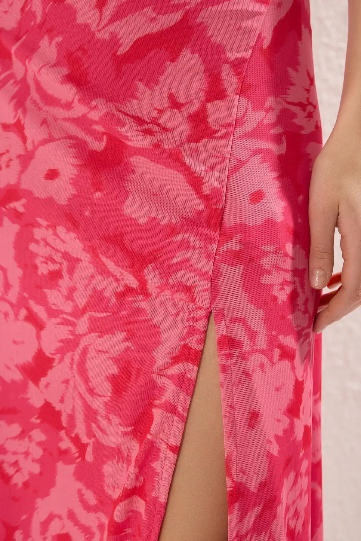 Abstract Floral Slip Midi Dress, , large image number 2