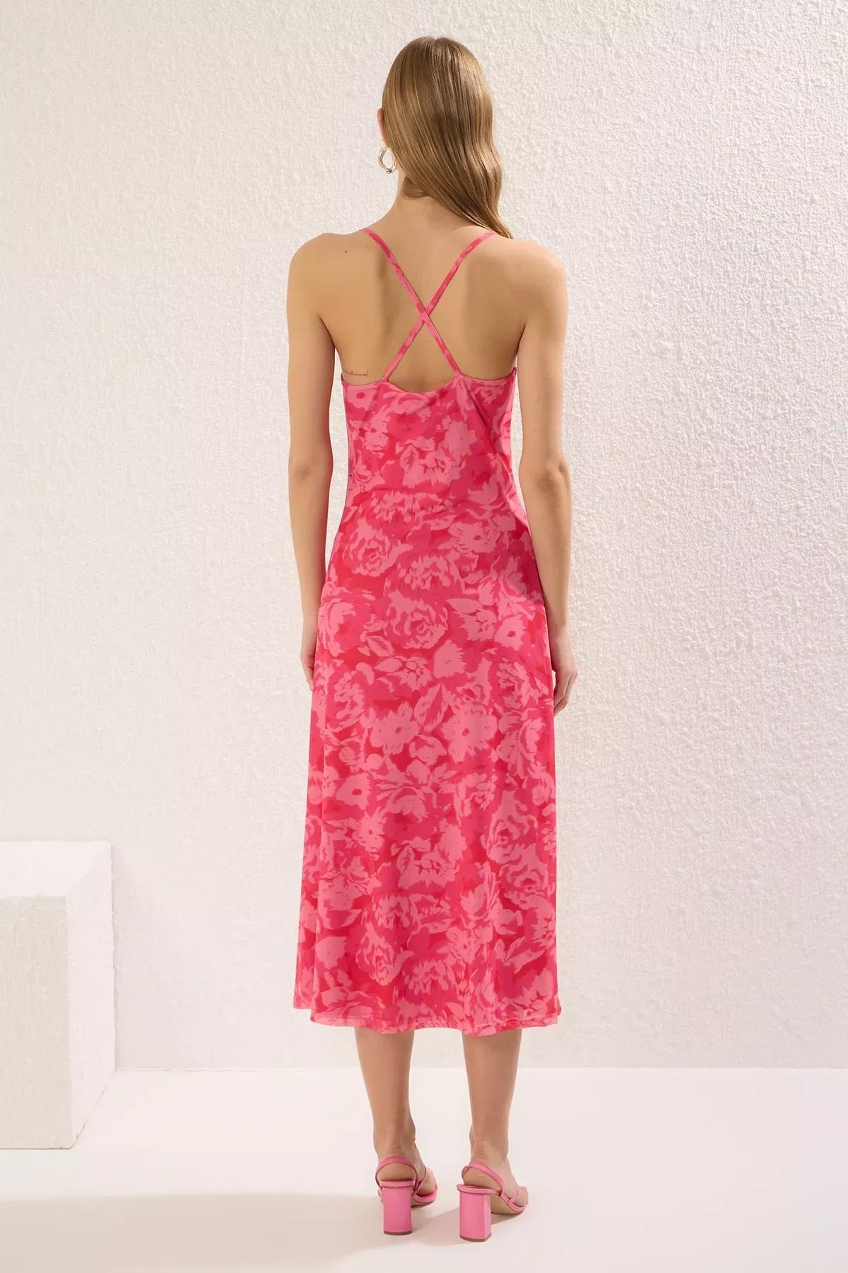 Abstract Floral Slip Midi Dress, , large image number 3
