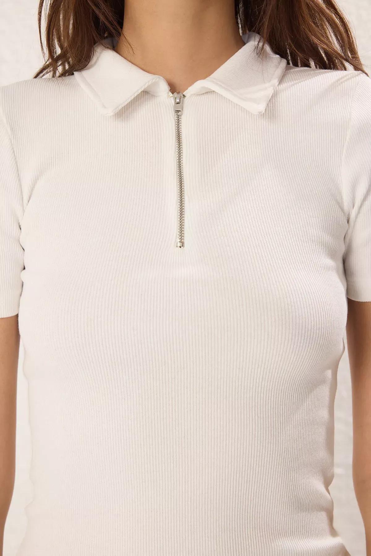 Beige-Black 2-Pack Fitted Blouses, Ecru-Black, large image number 3