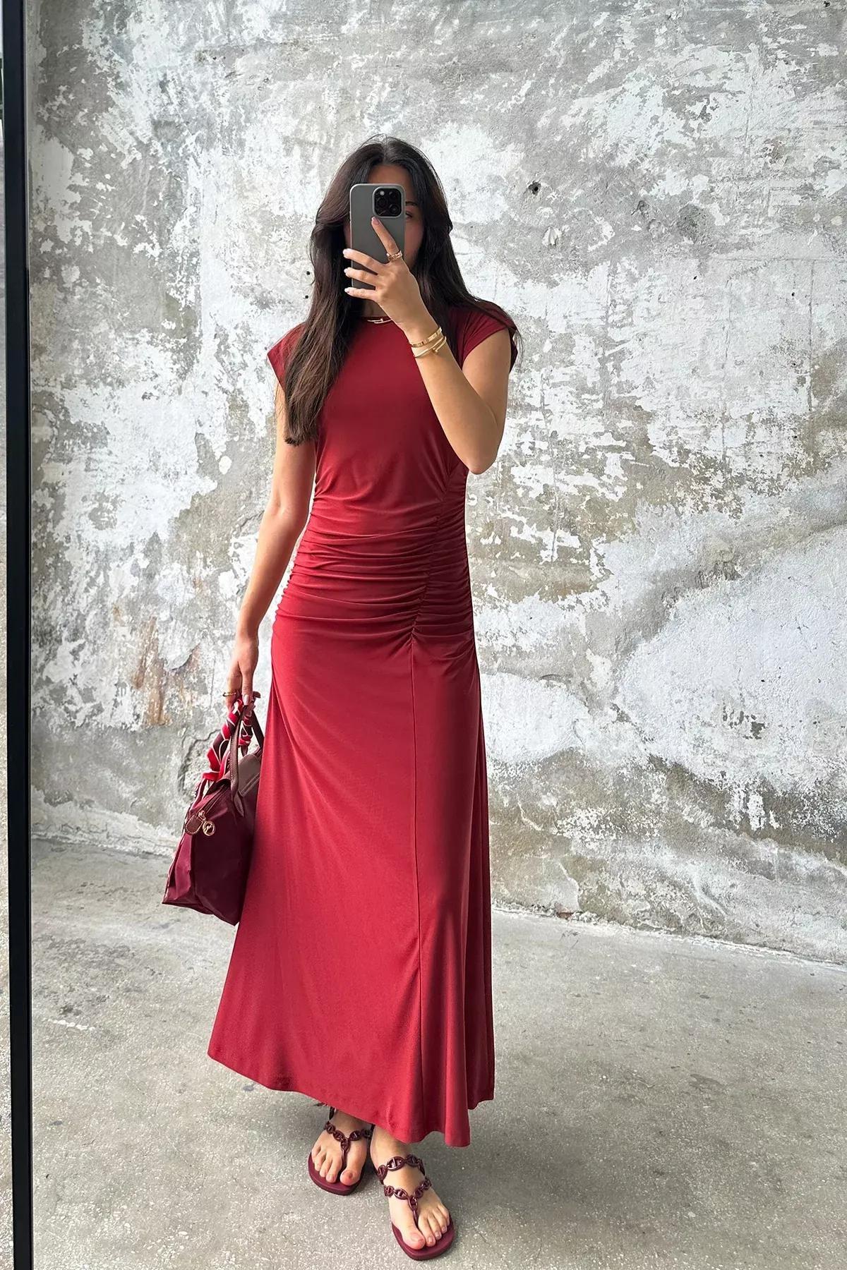 Ruched Bodycon Maxi Dress, Tile, large image number 1
