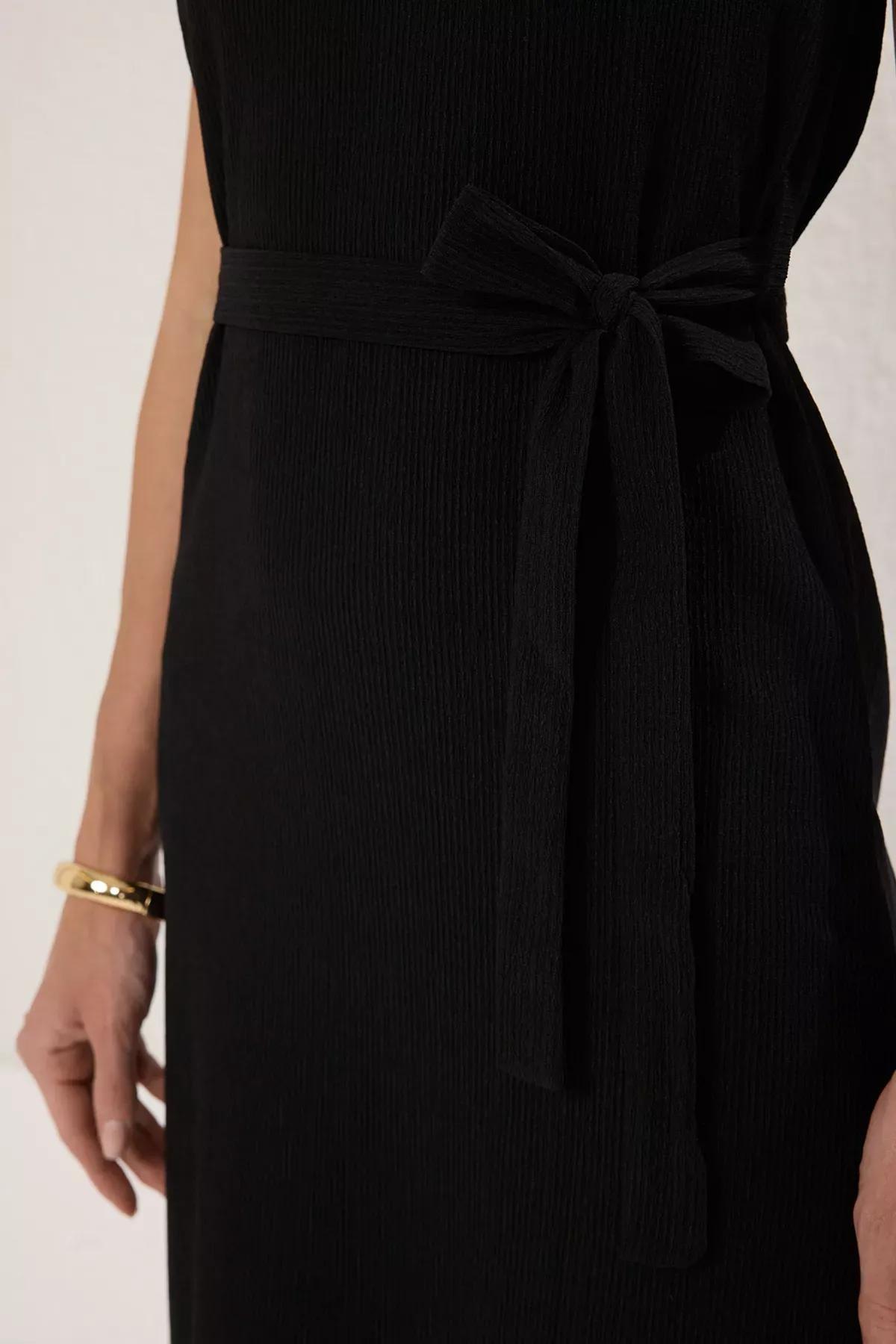 Crepe Plain Sheath Midi Dress, , large image number 5