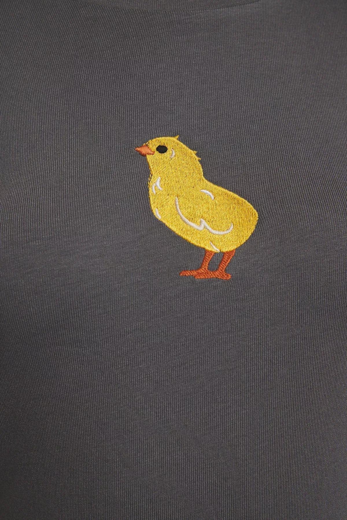 Grey Embroidered Short Sleeve Blouse, , large image number 2