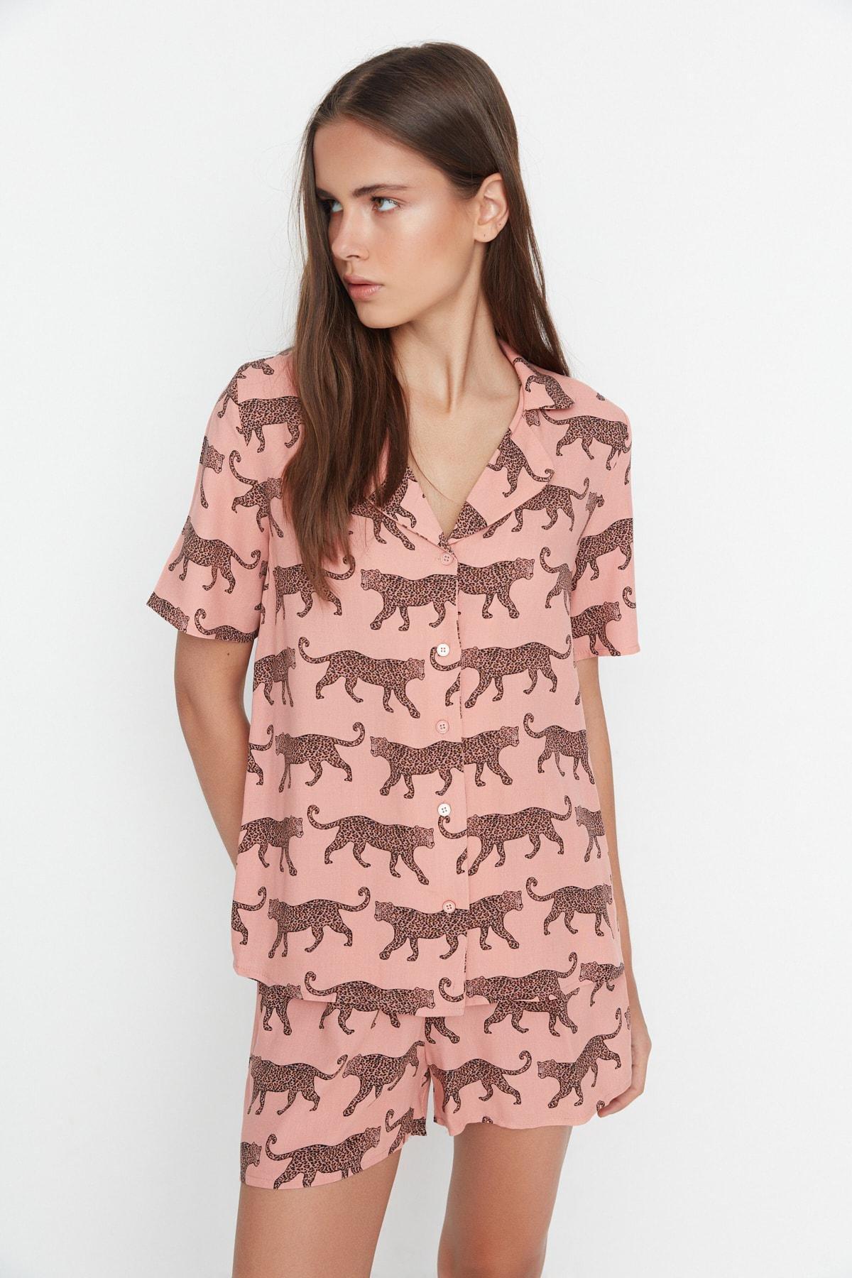 Pink Animal Print Pajama Set, , large image number 1