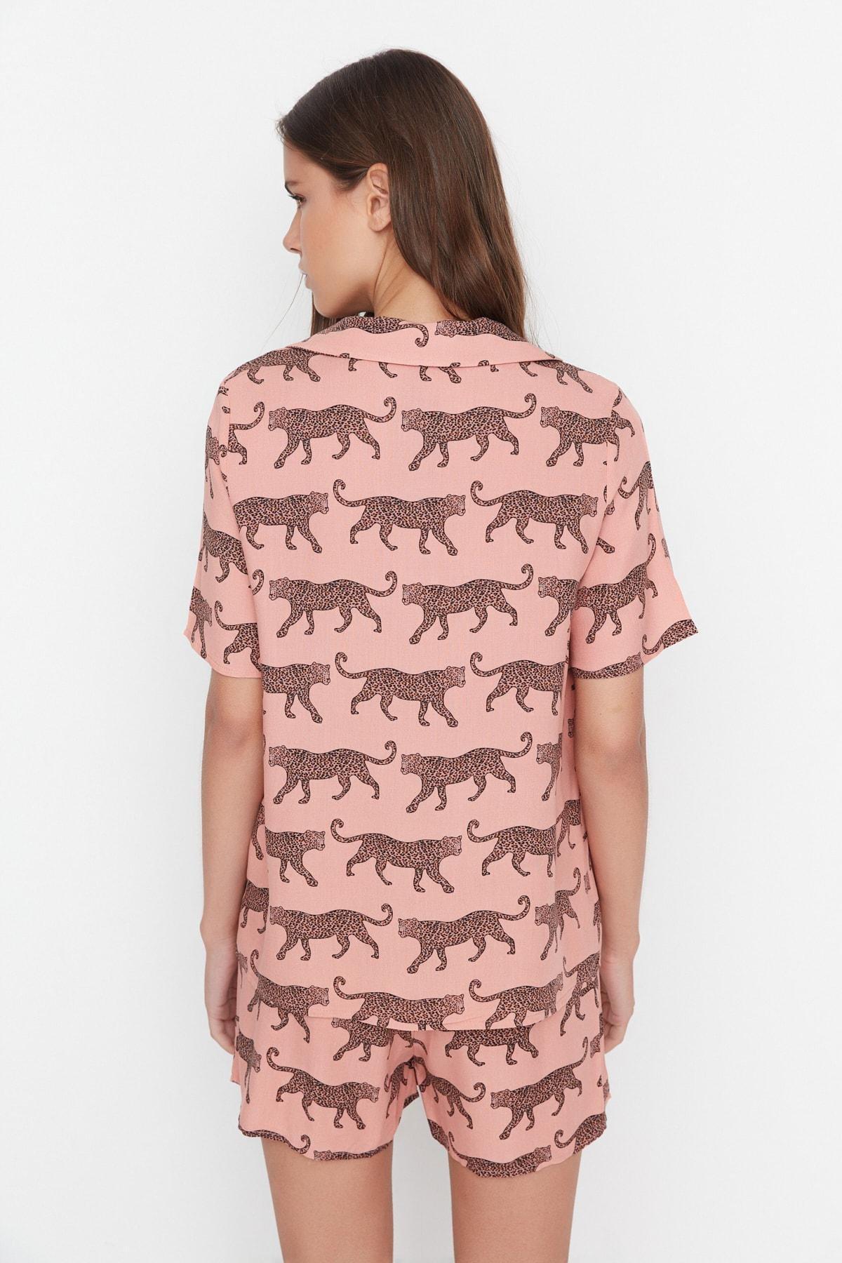 Pink Animal Print Pajama Set, Pink, large image number 4