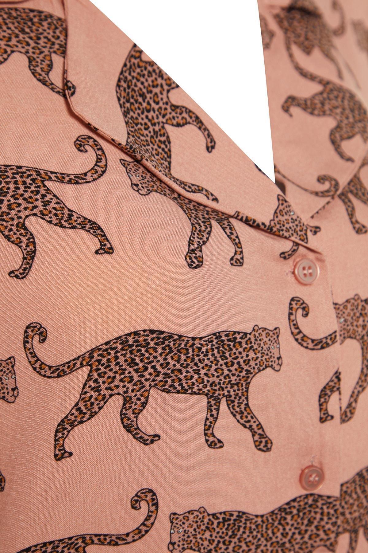 Pink Animal Print Pajama Set, Pink, large image number 6