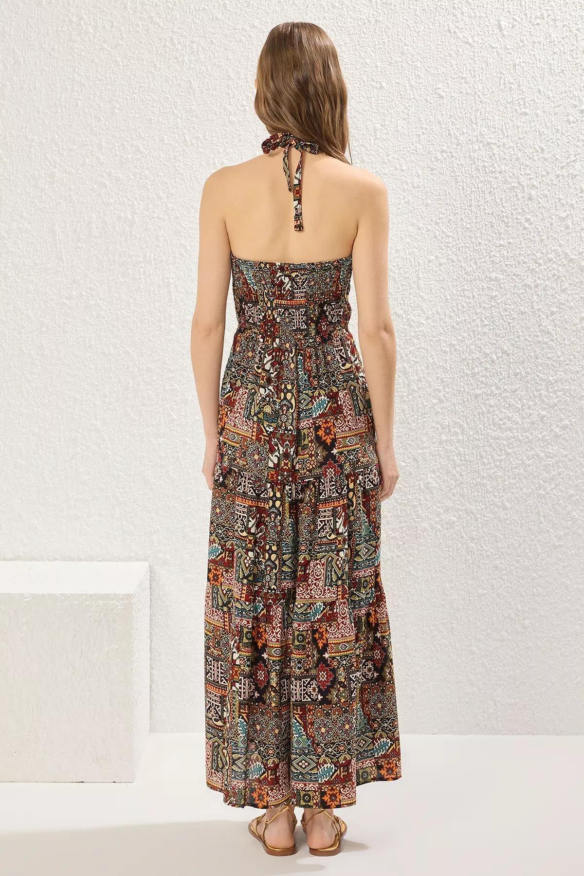 Ethnic Print A-Line Midi Dress, , large image number 3