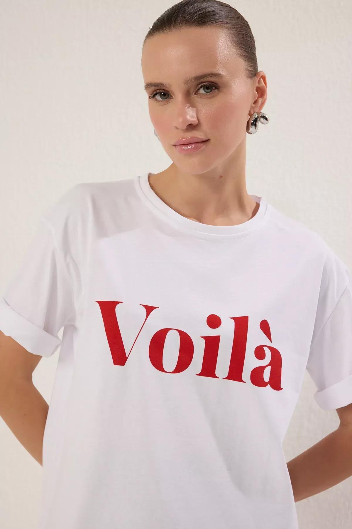 Beige Slogan Printed T-Shirt, Ecru, large image number 0